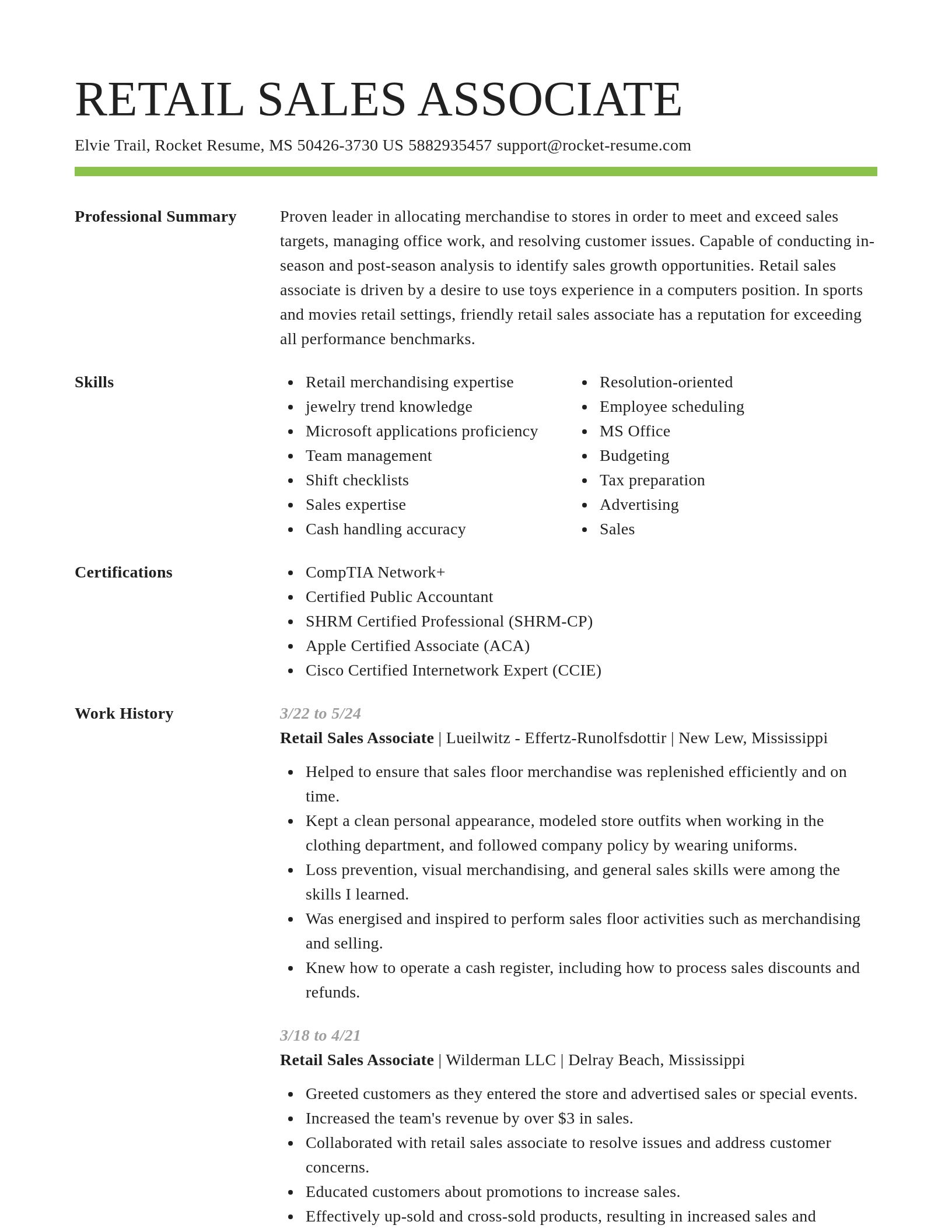 Smart resume template