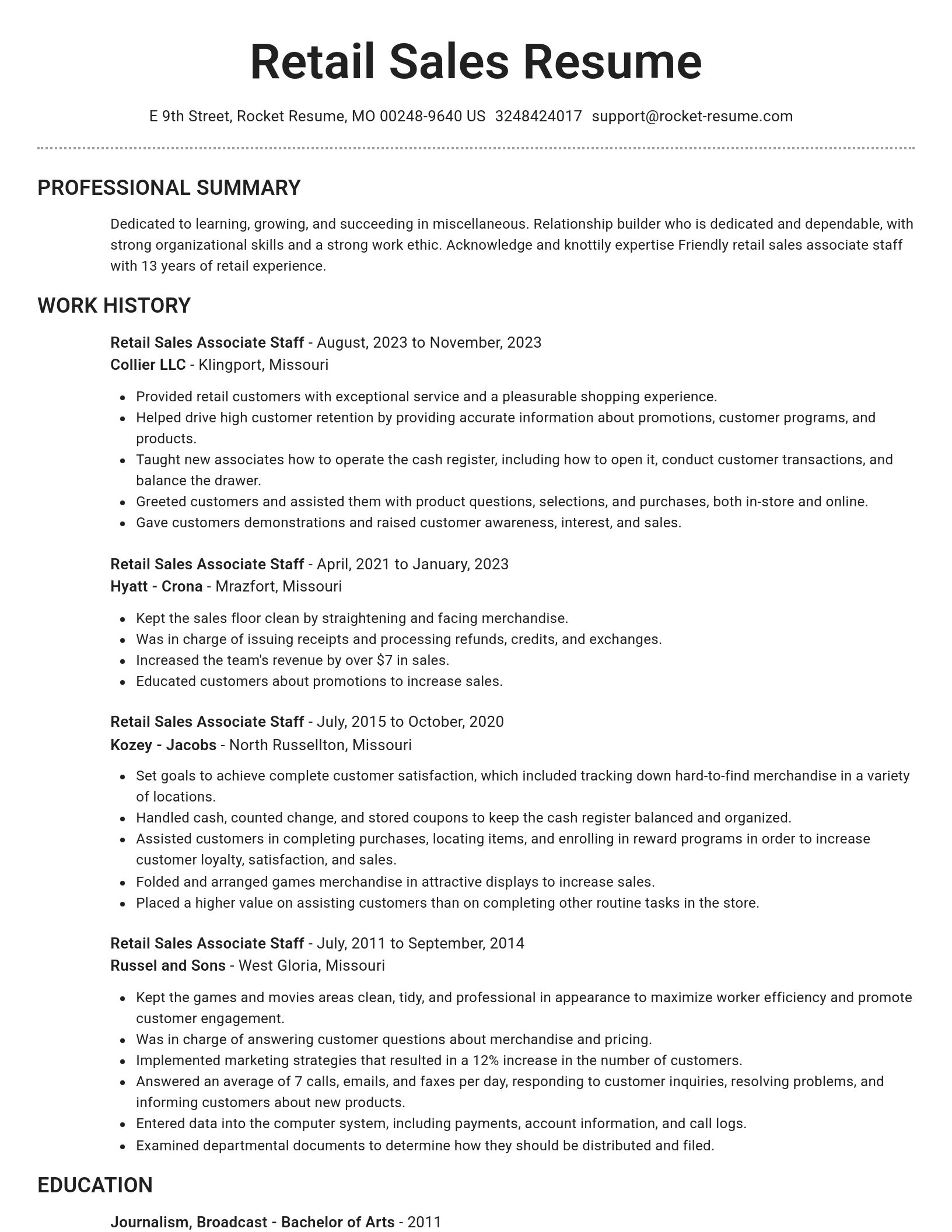 Brilliant resume template