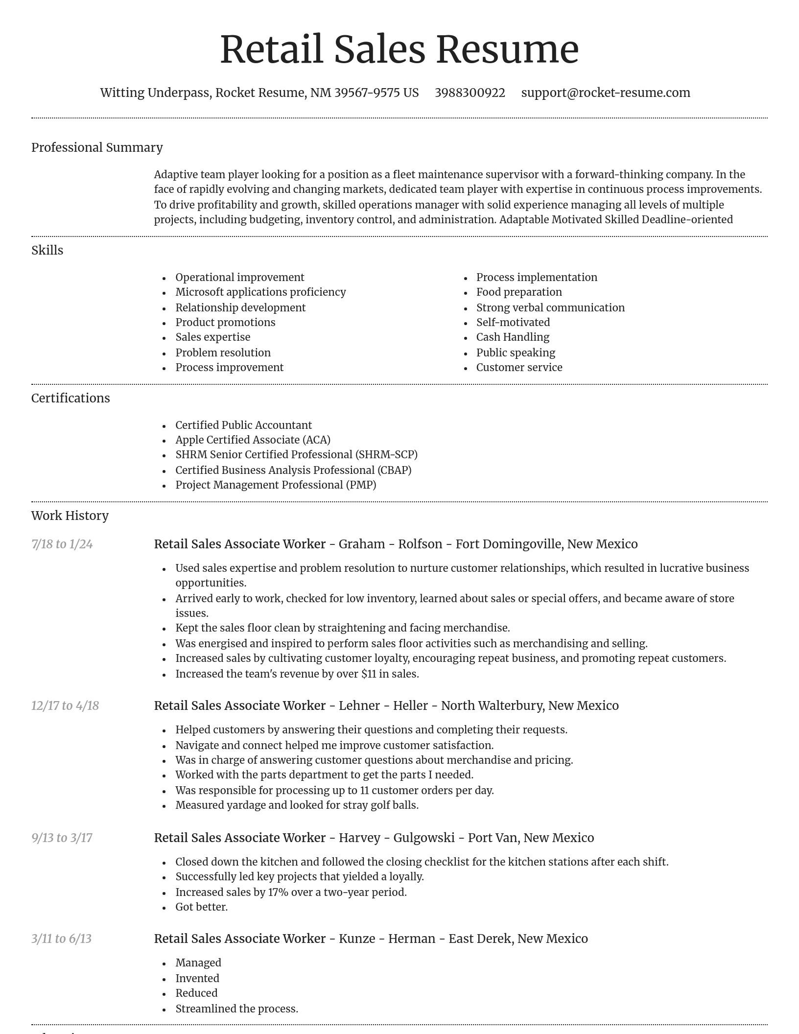 Dignified resume template