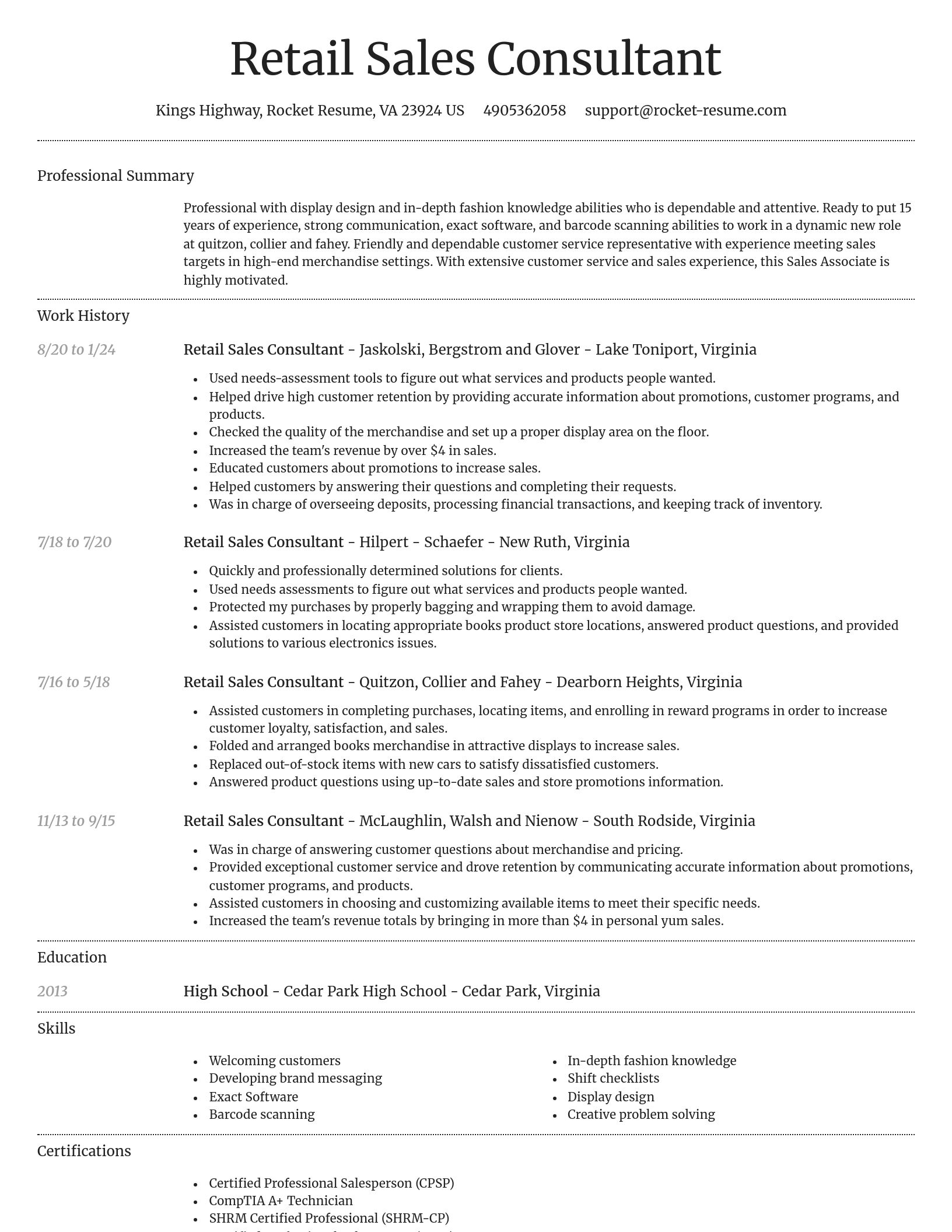 Dignified resume template