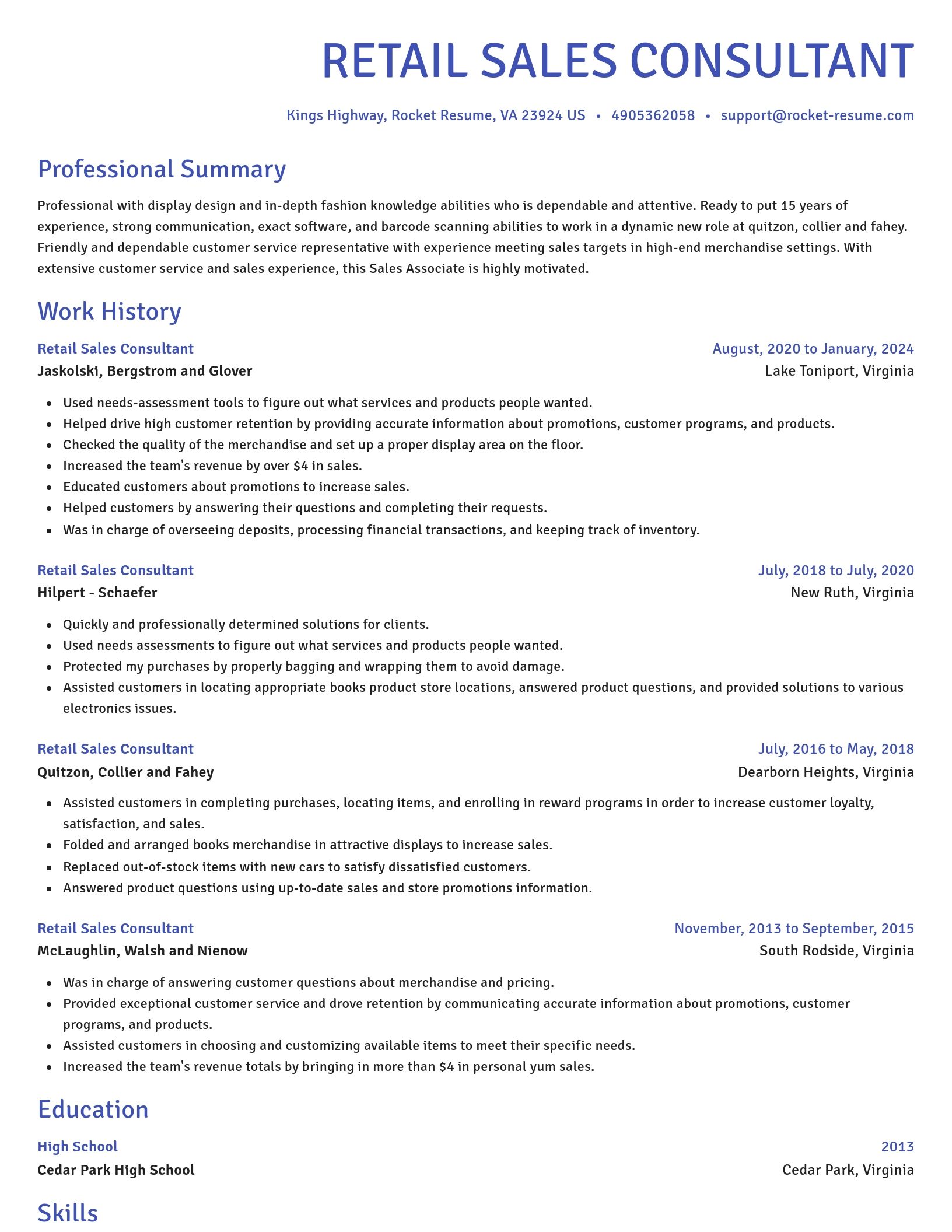 Novel resume template