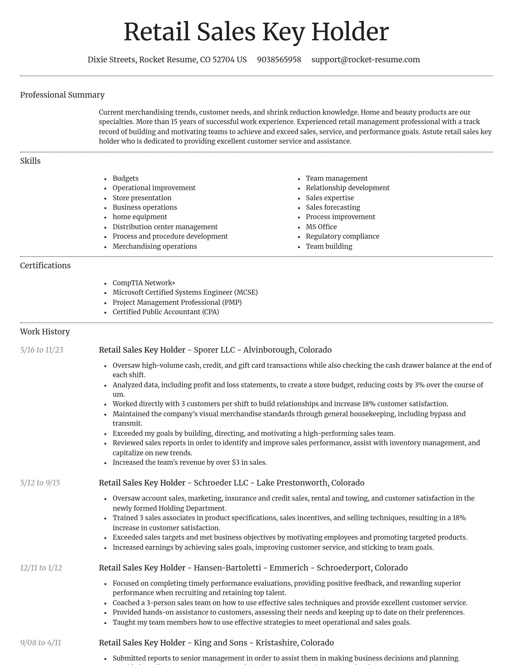 Dignified resume template