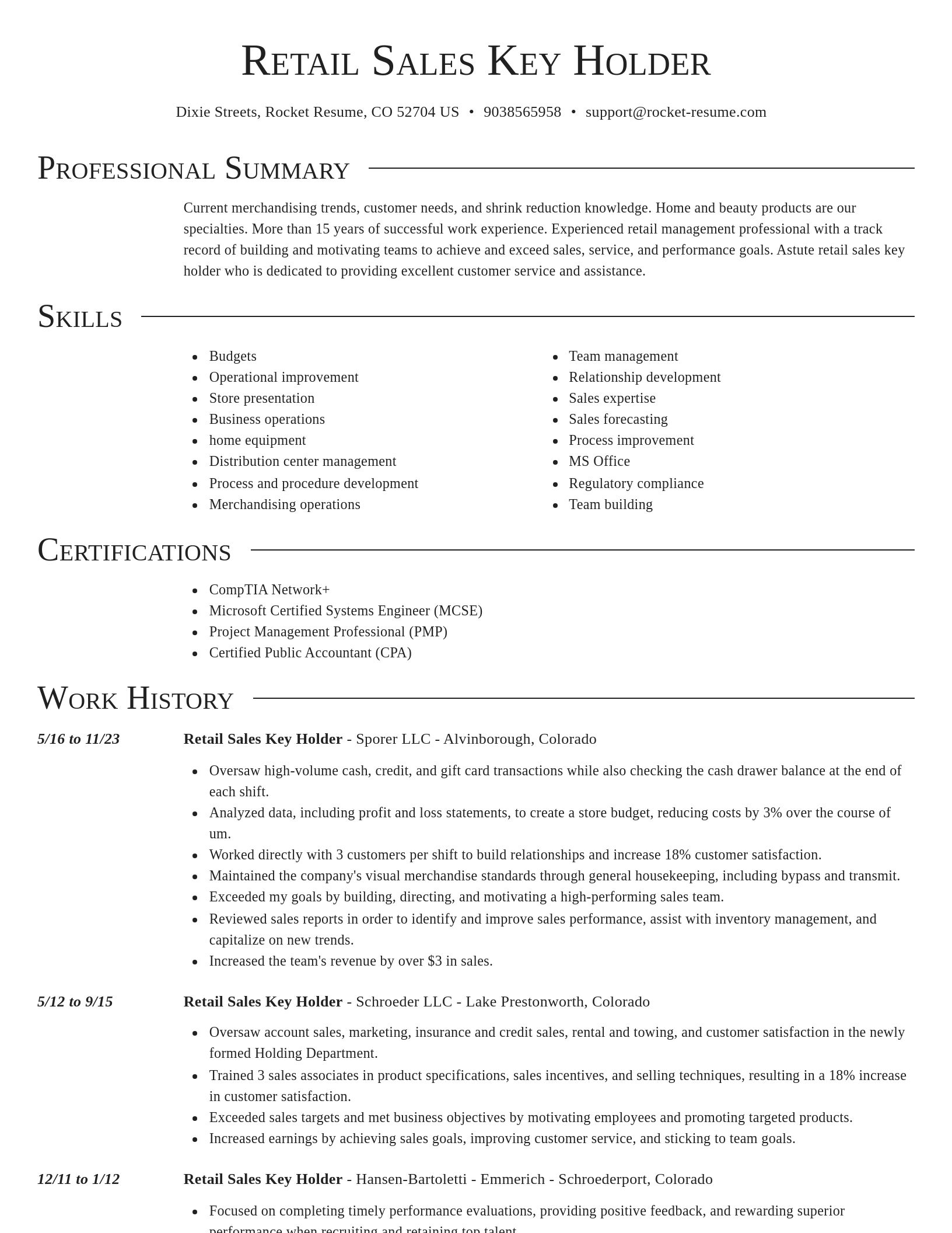 Director resume template