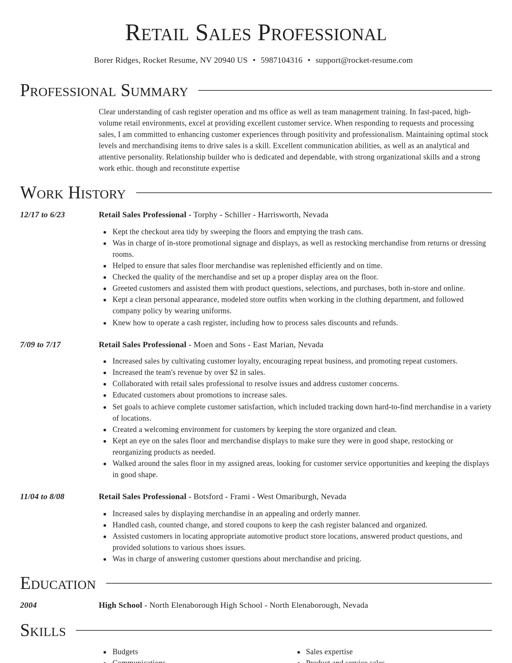 Director resume template