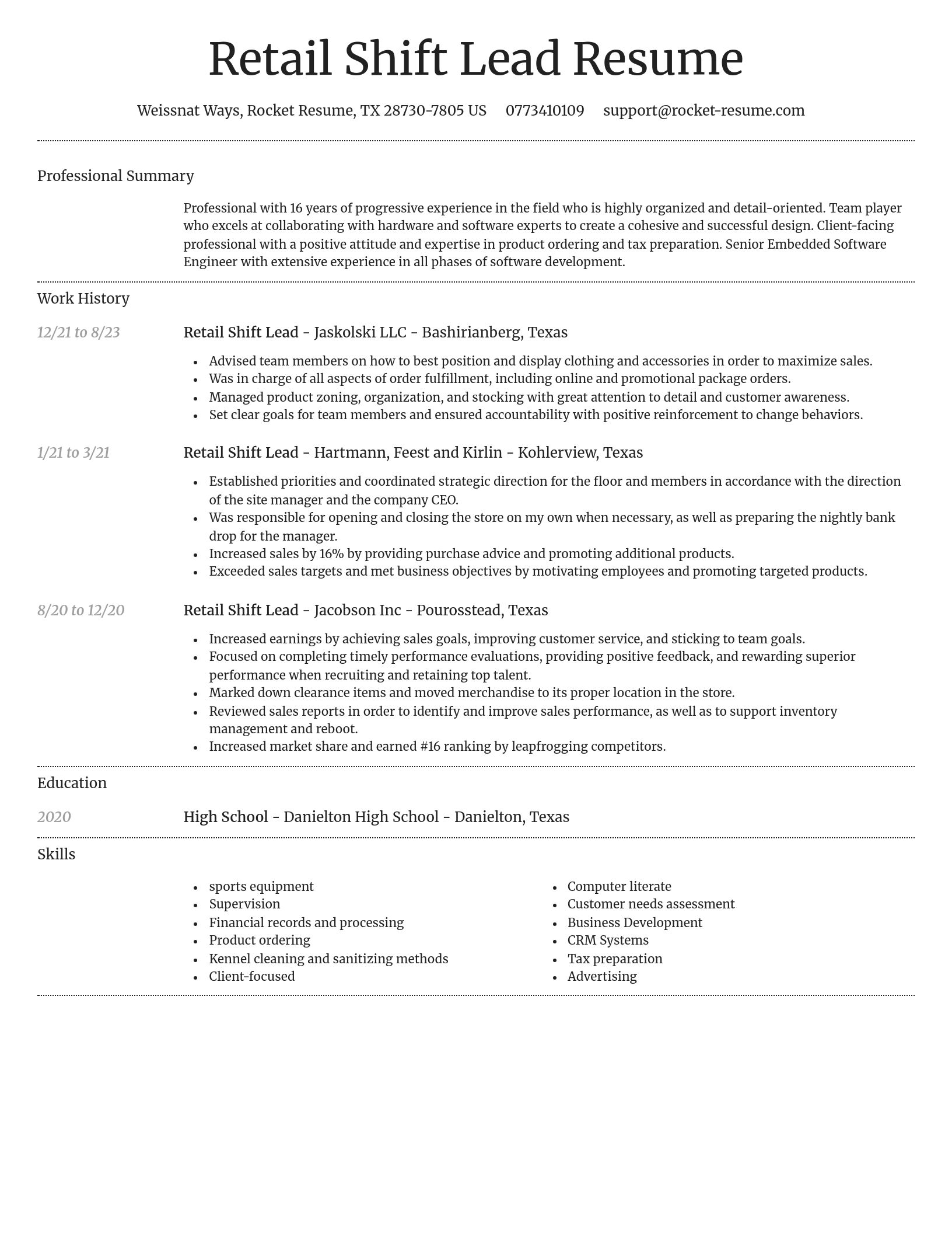 Dignified resume template