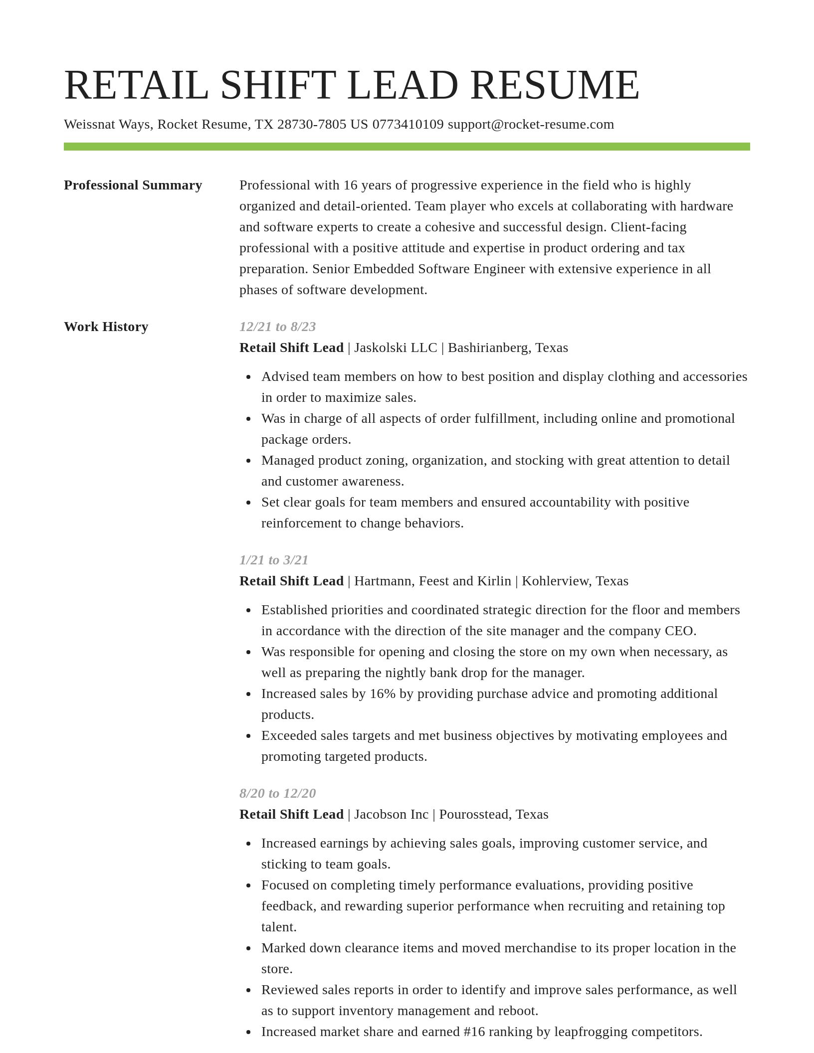 Smart resume template