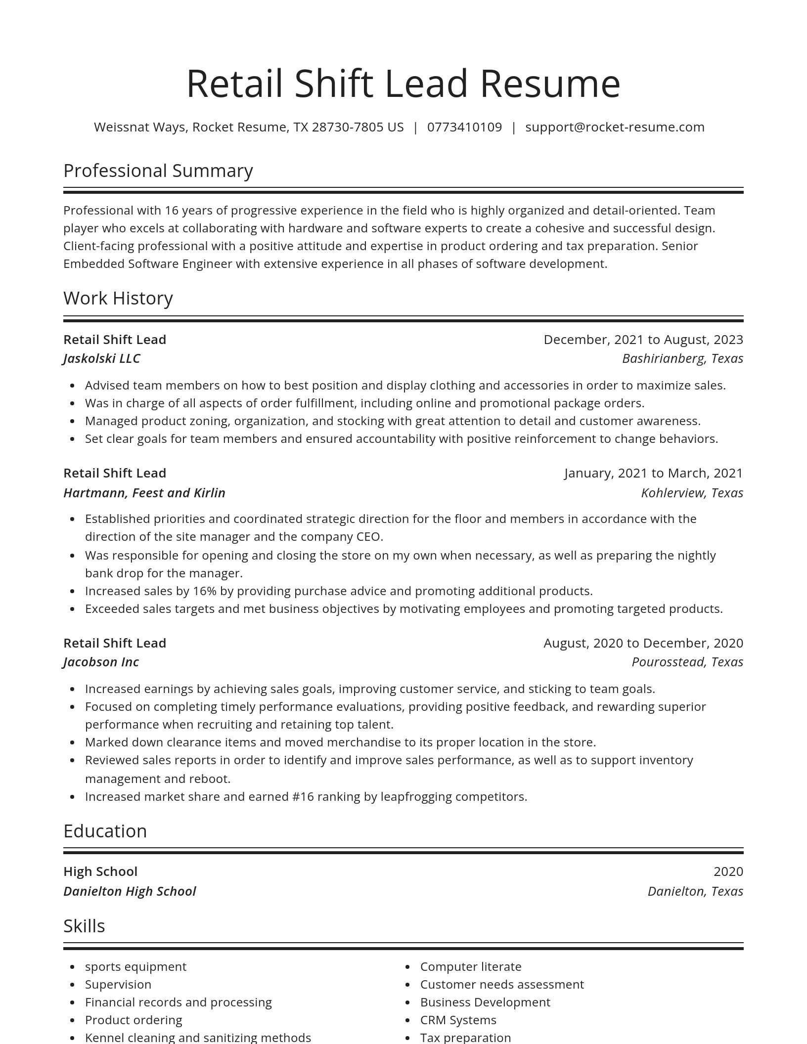 Spotlight resume template