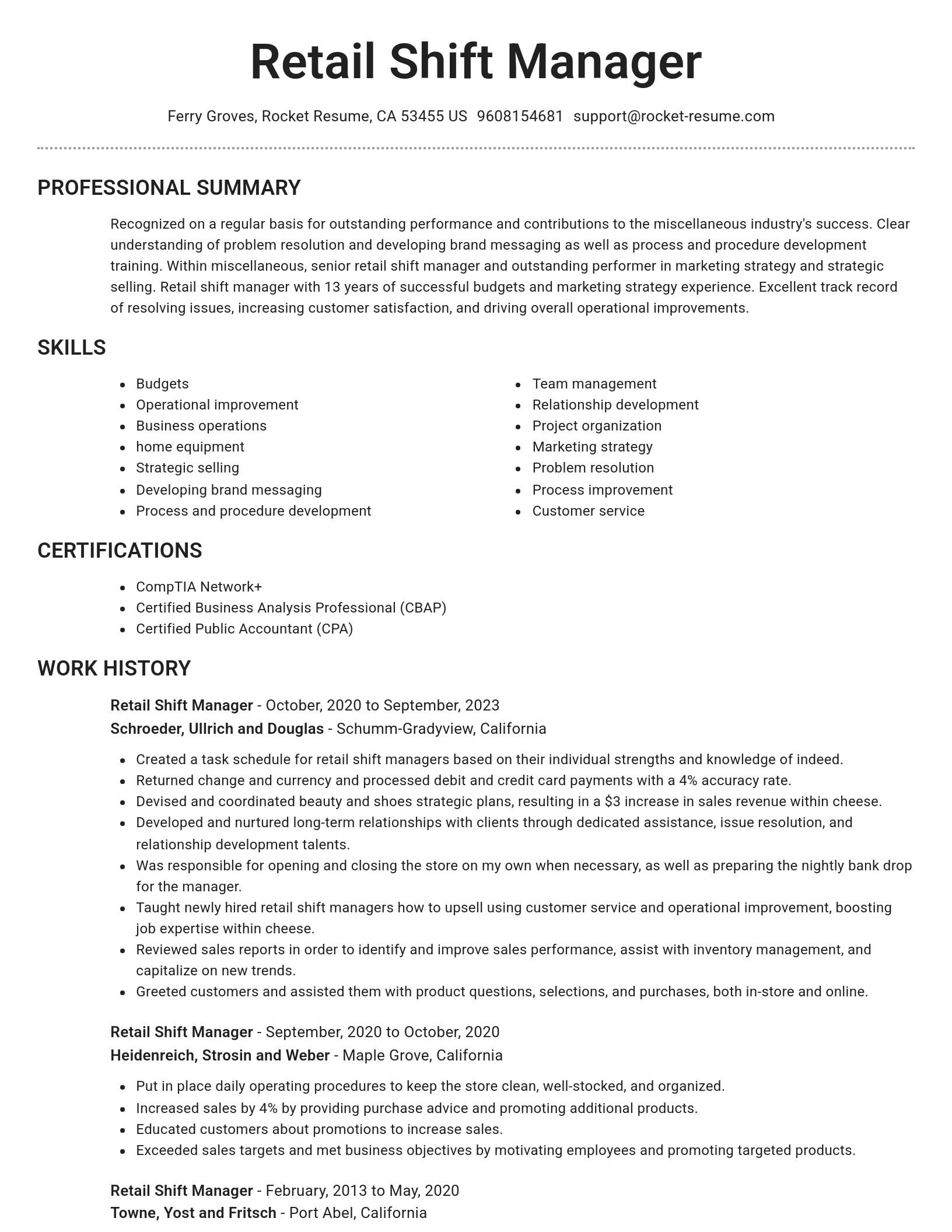 Brilliant resume template