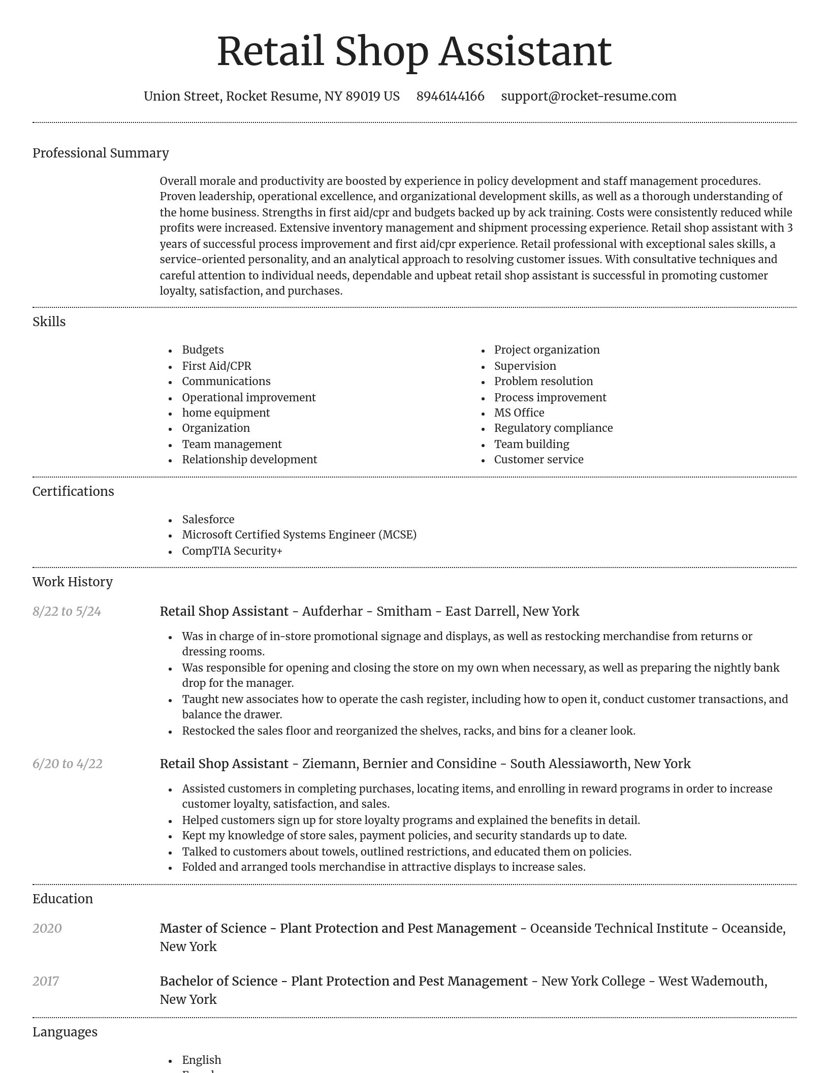 Dignified resume template