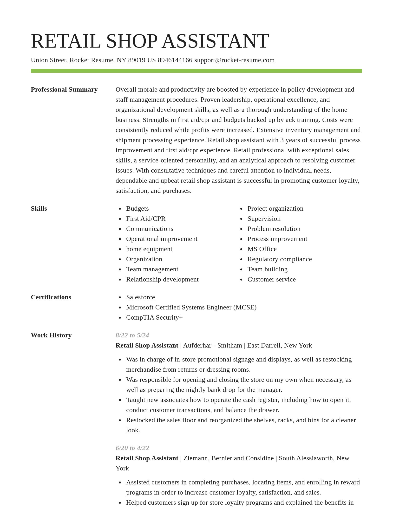 Smart resume template