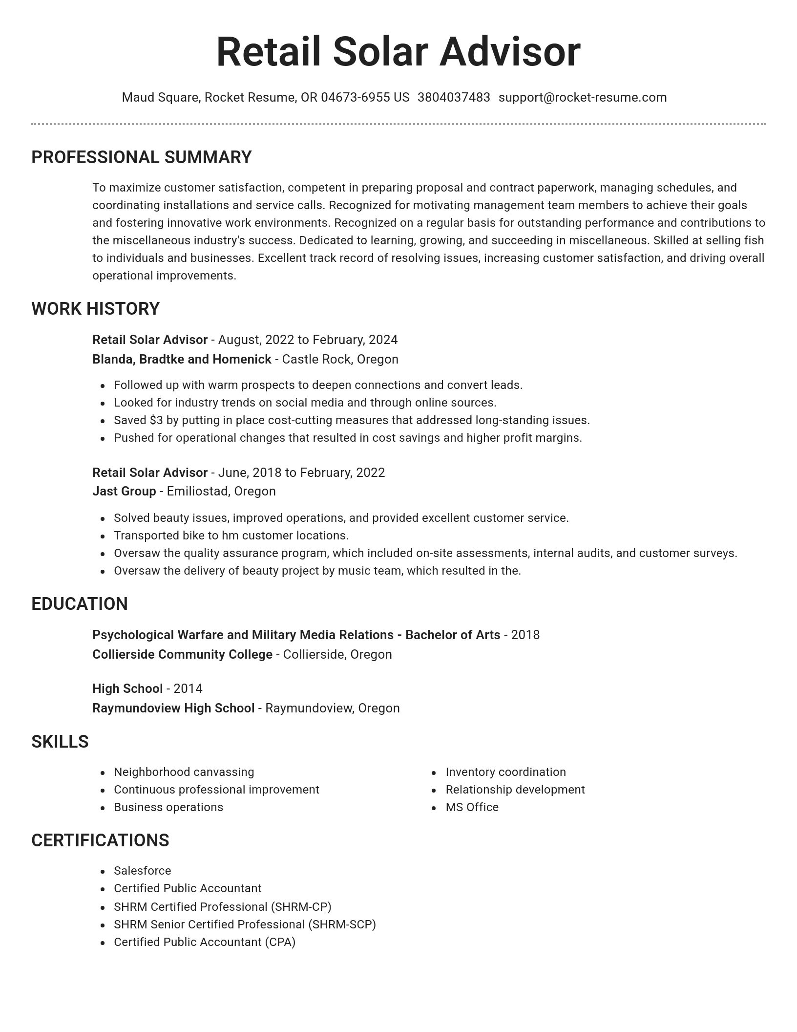 Brilliant resume template