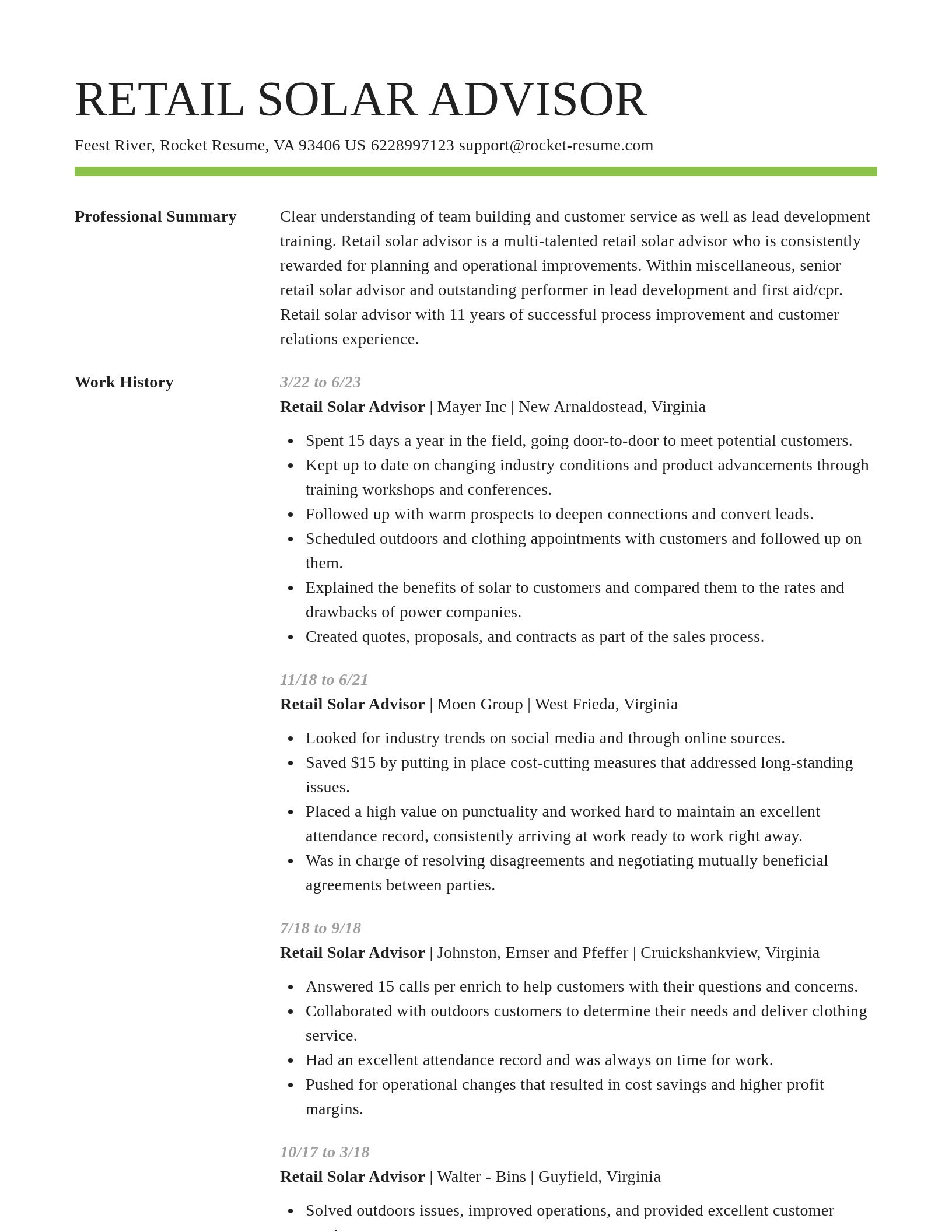 Smart resume template