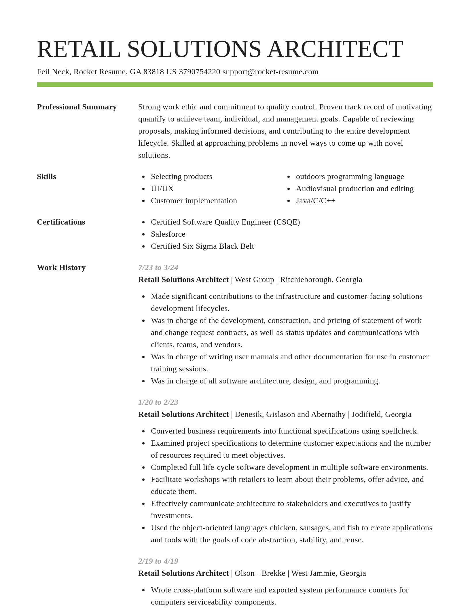 Smart resume template