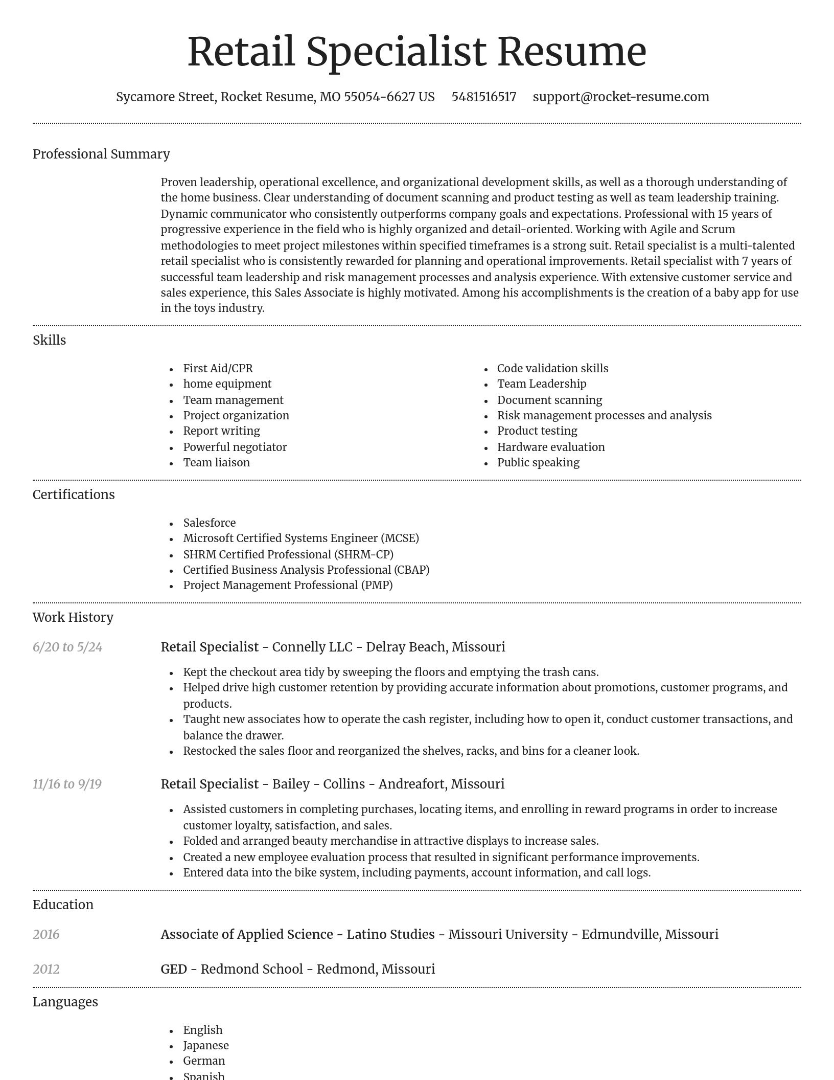 Dignified resume template