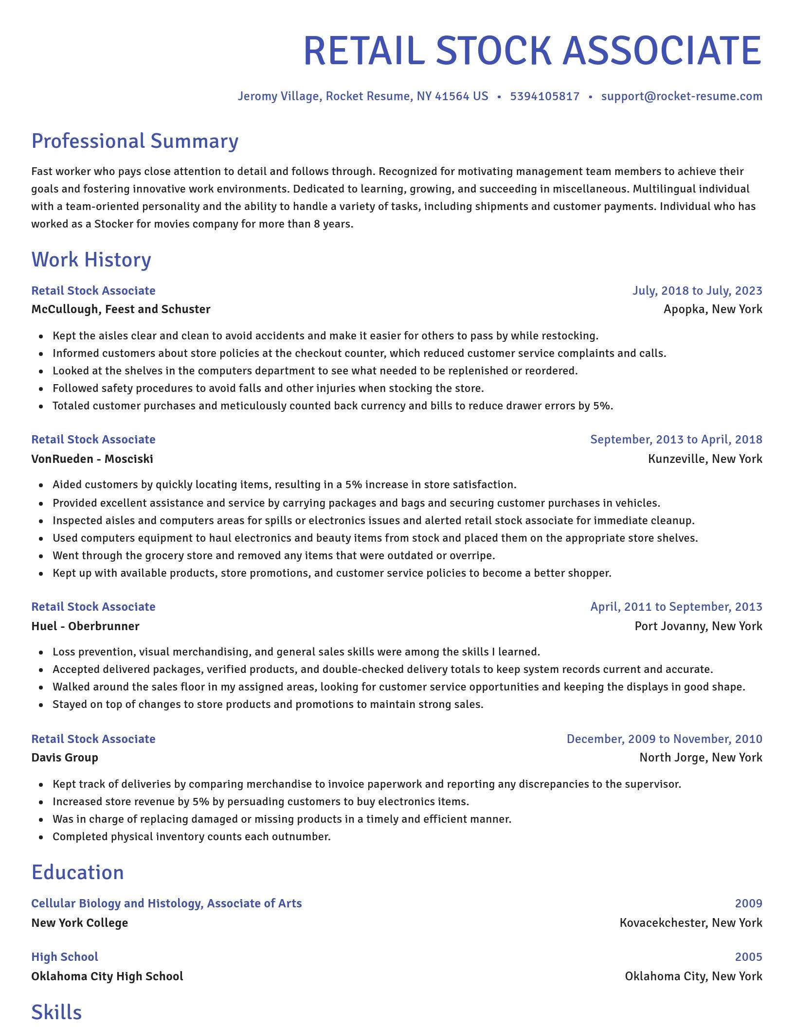 Novel resume template