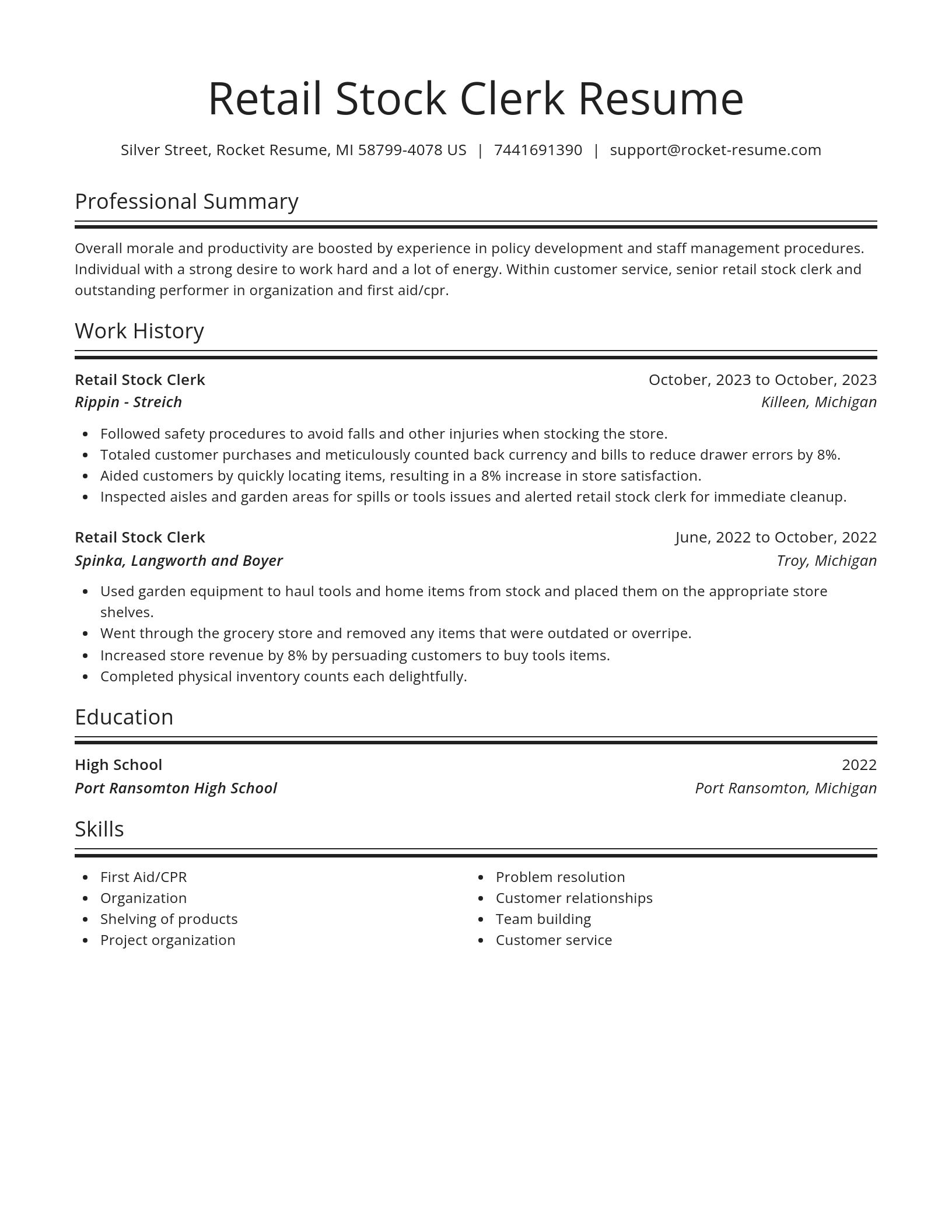 Spotlight resume template
