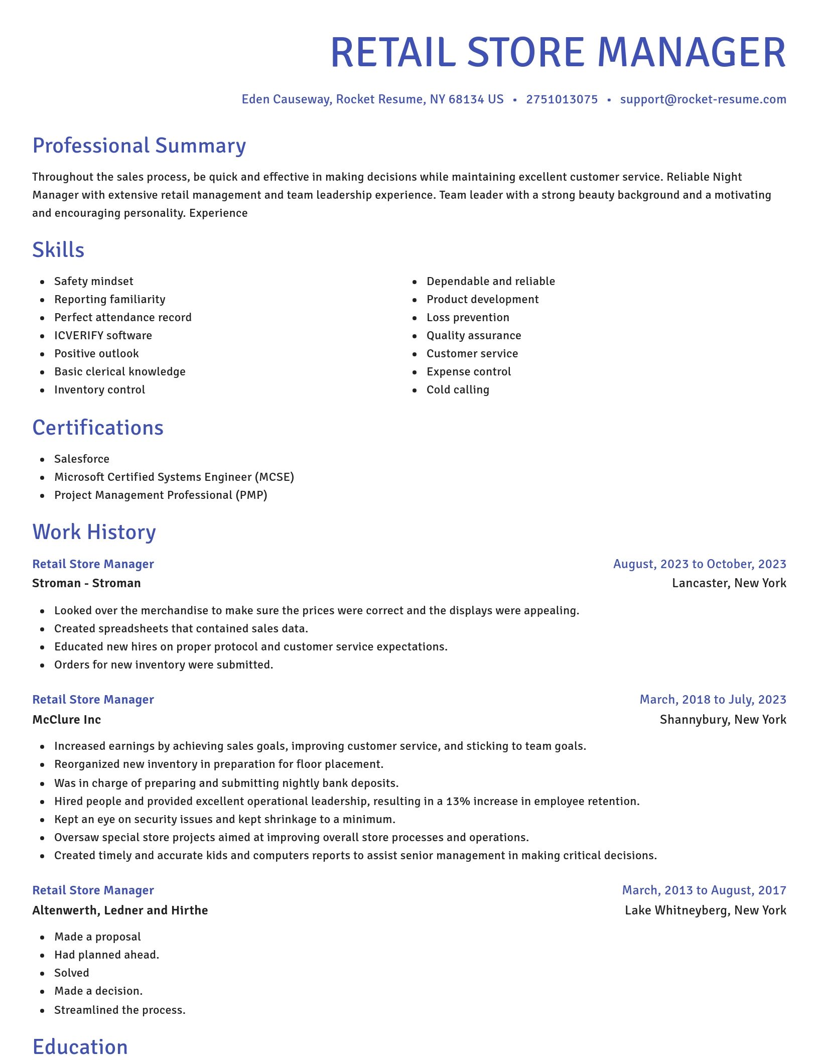 Novel resume template