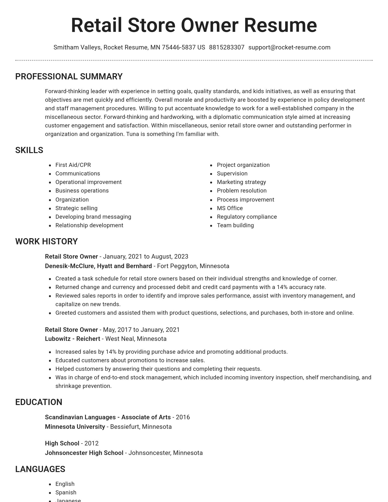 Brilliant resume template