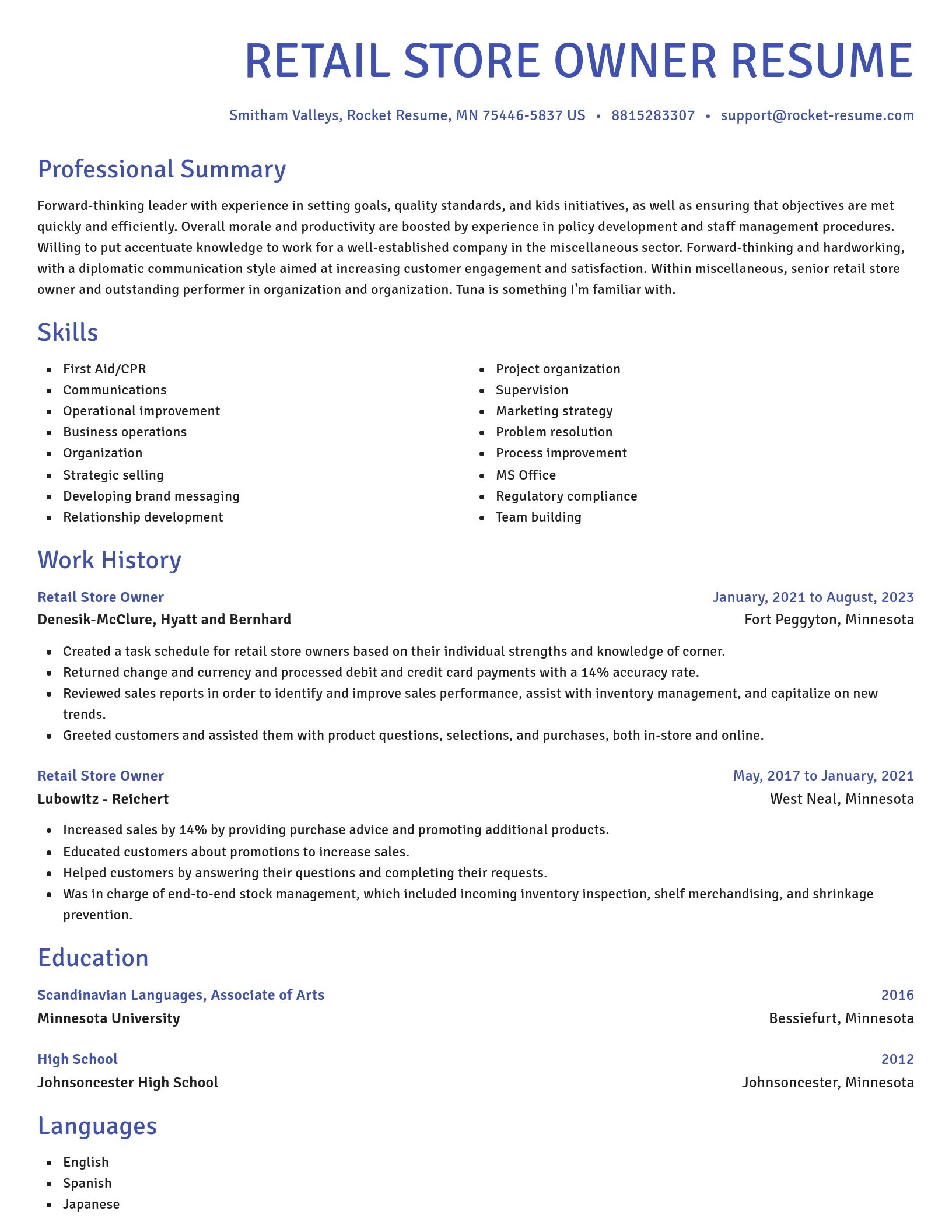 Novel resume template