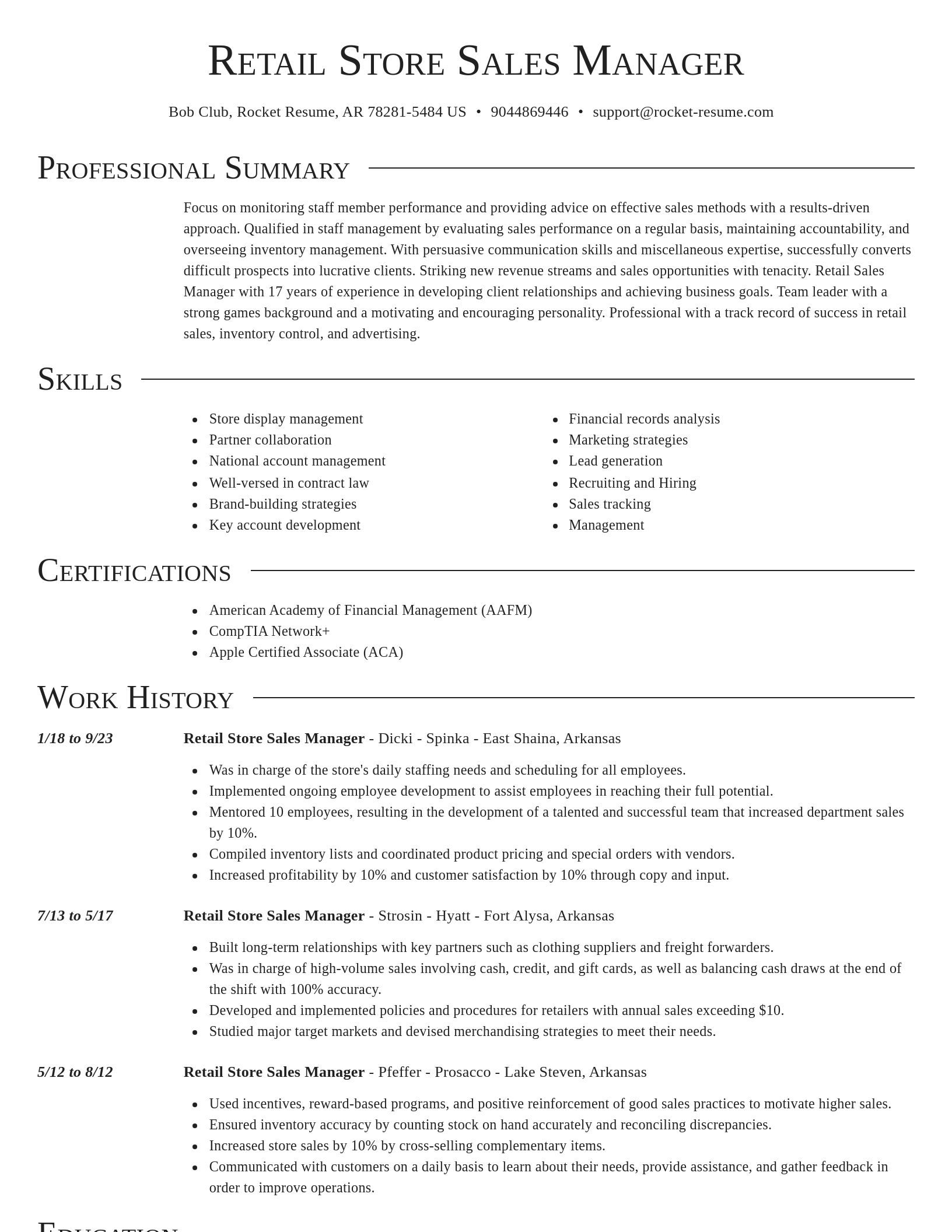 Director resume template