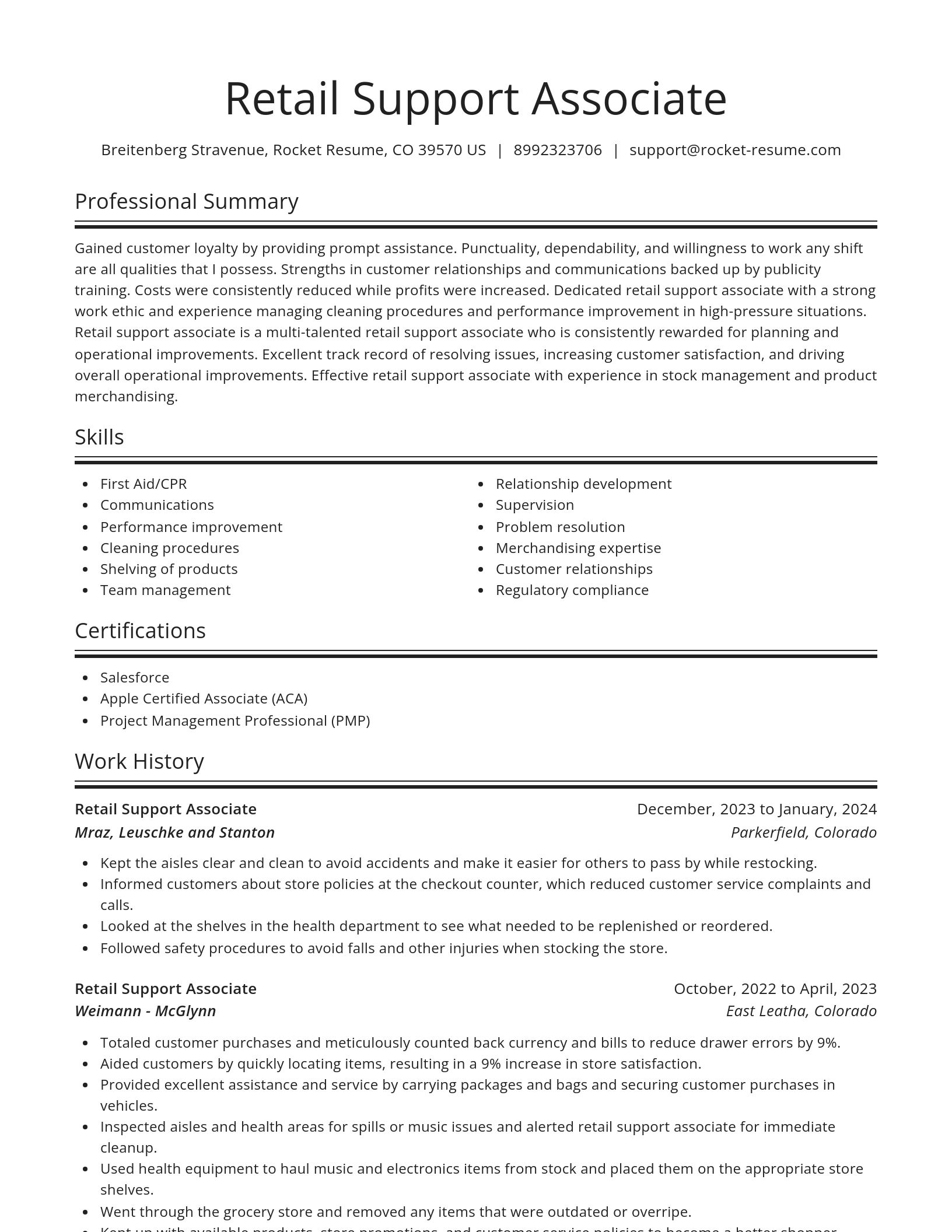 Spotlight resume template