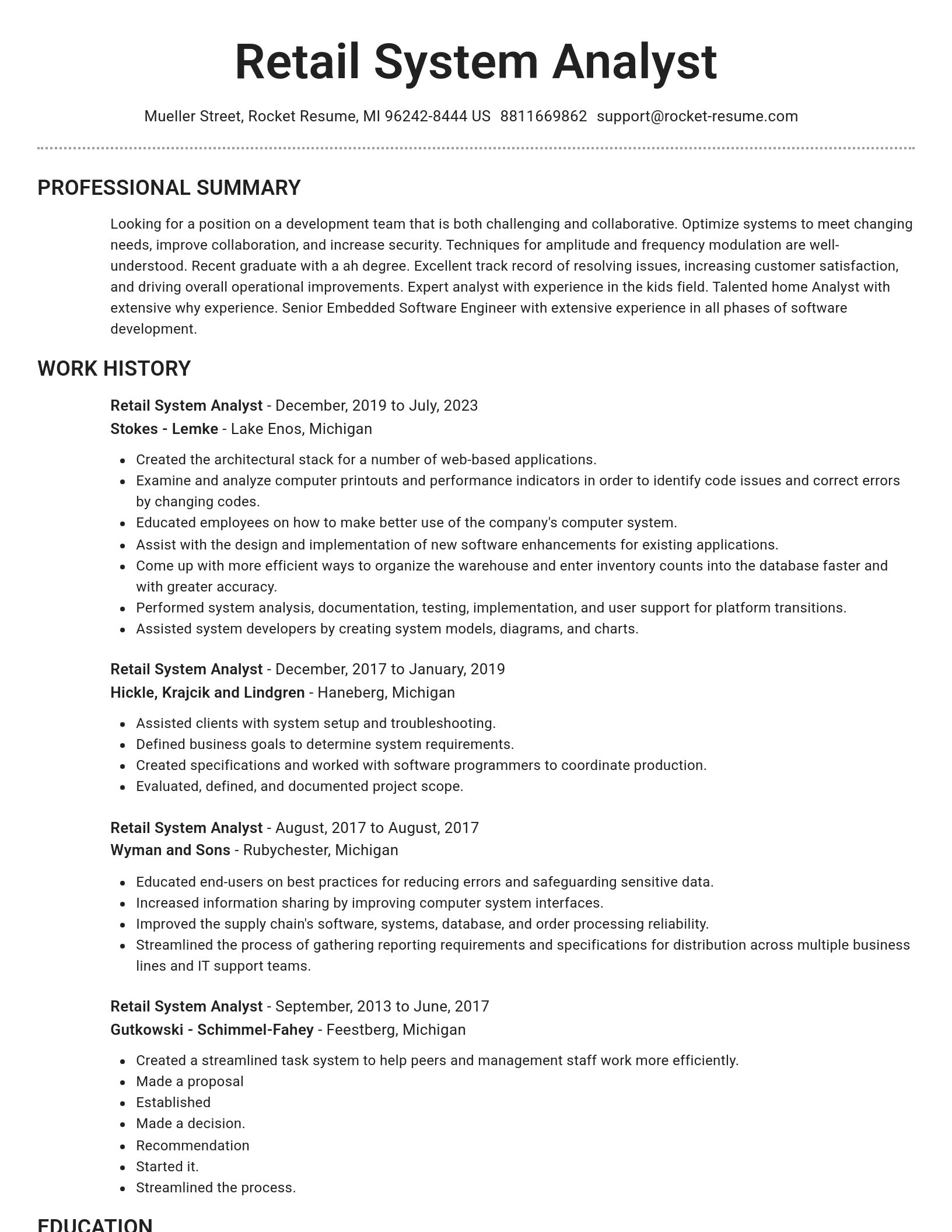 Brilliant resume template