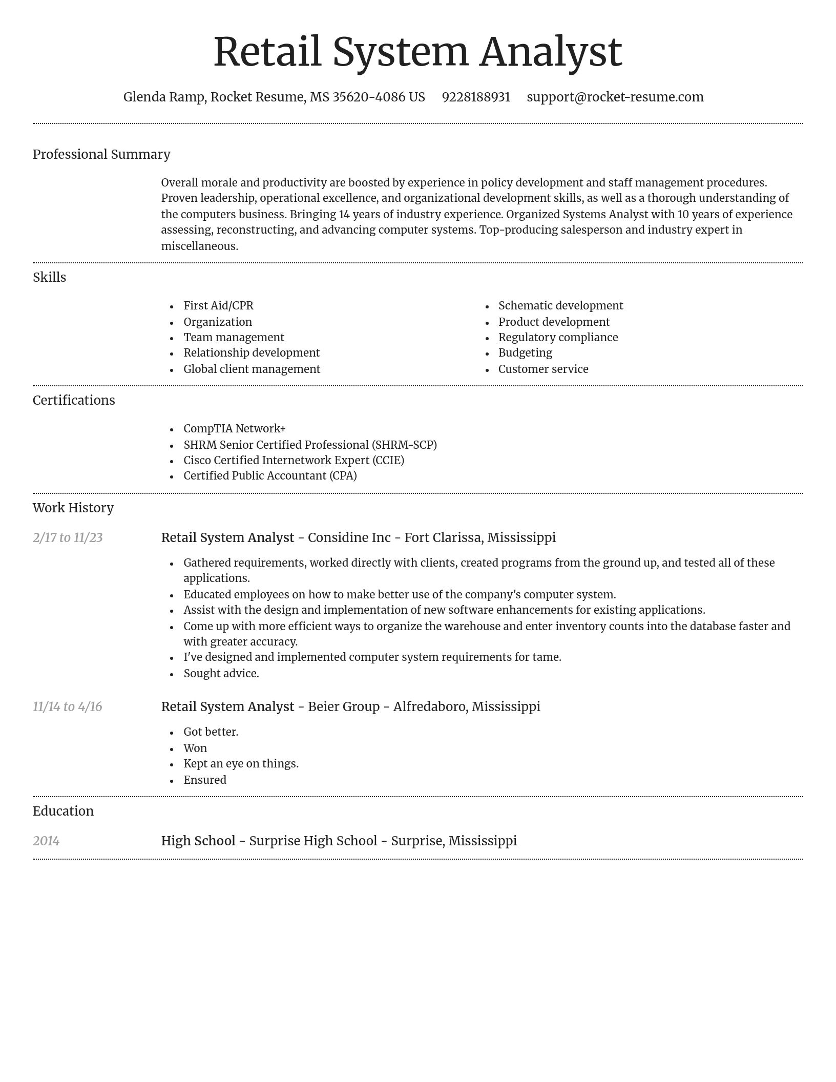 Dignified resume template
