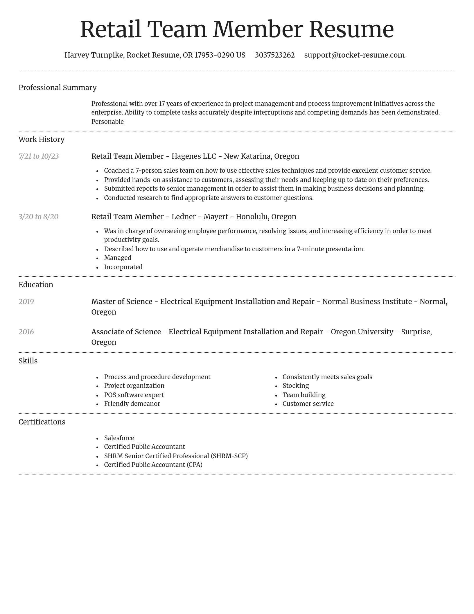 Dignified resume template