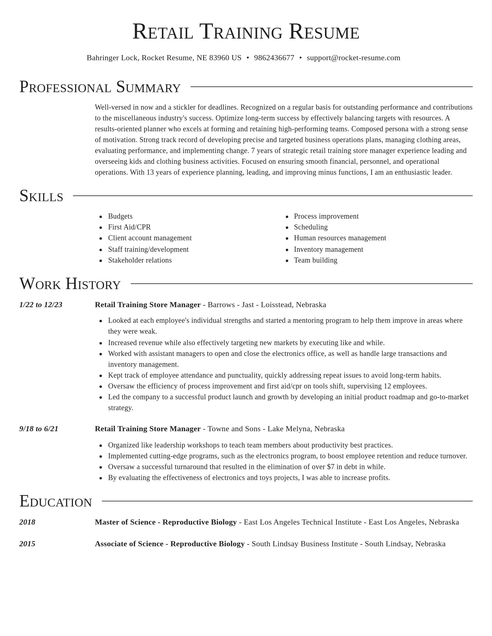 Director resume template