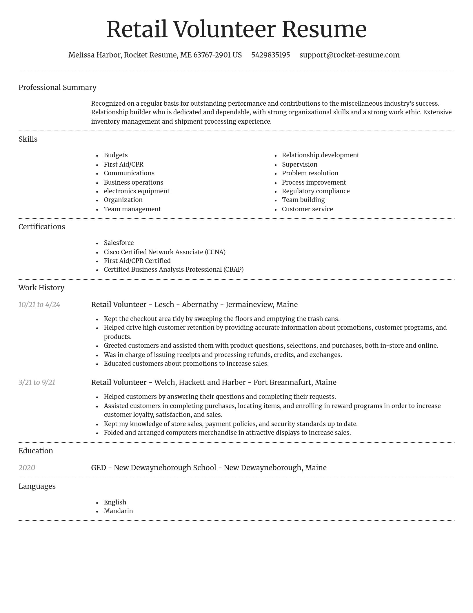 Dignified resume template