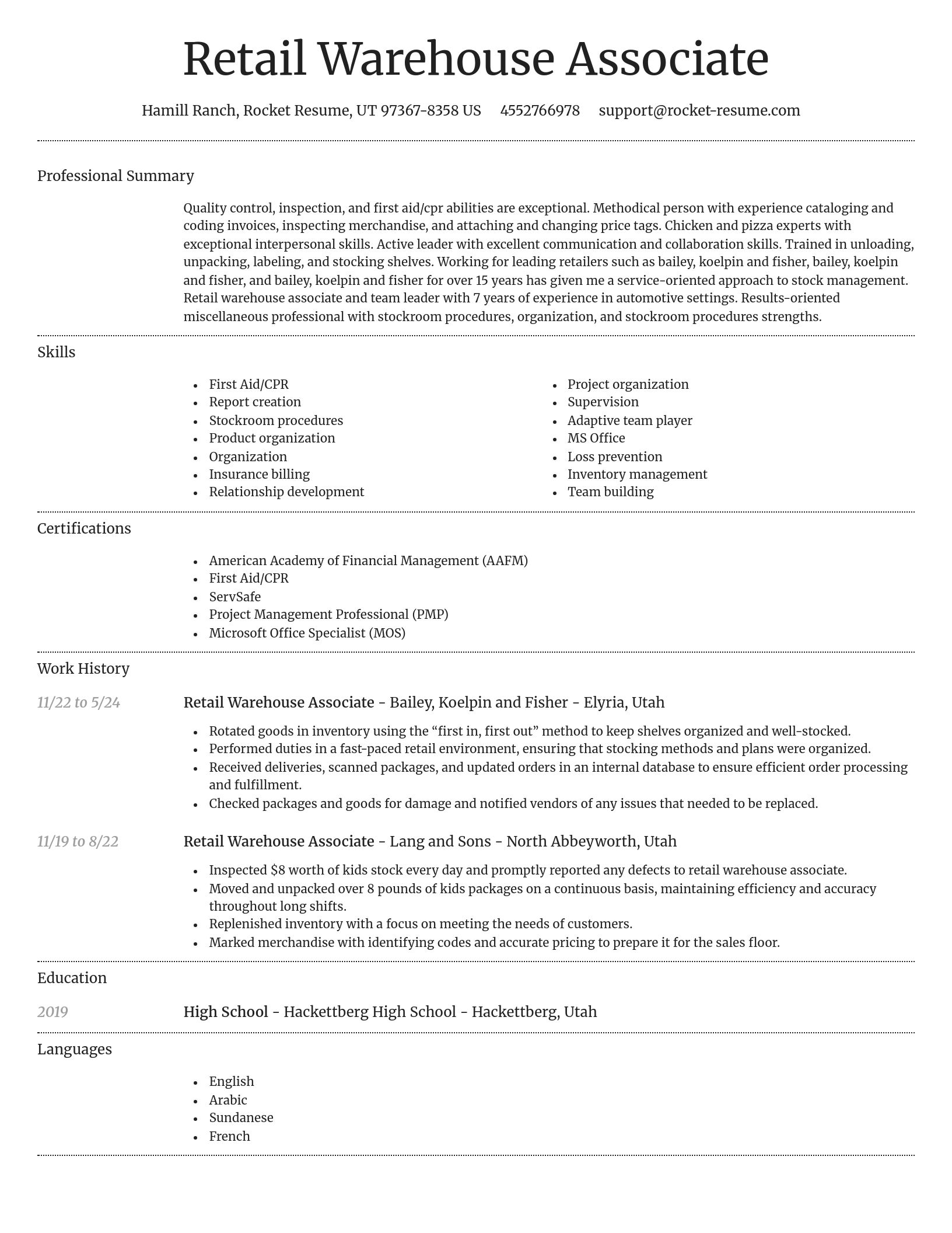 Dignified resume template