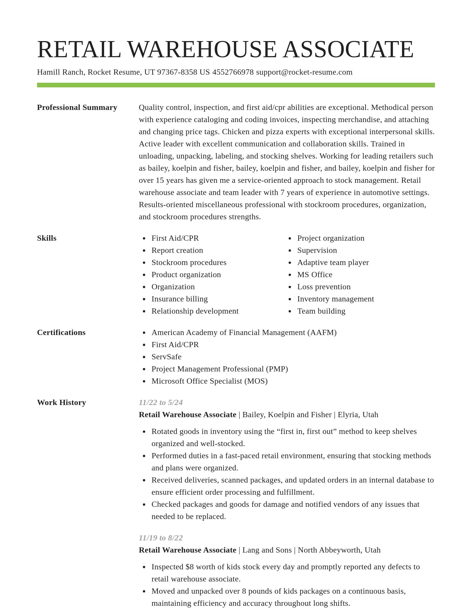 Smart resume template
