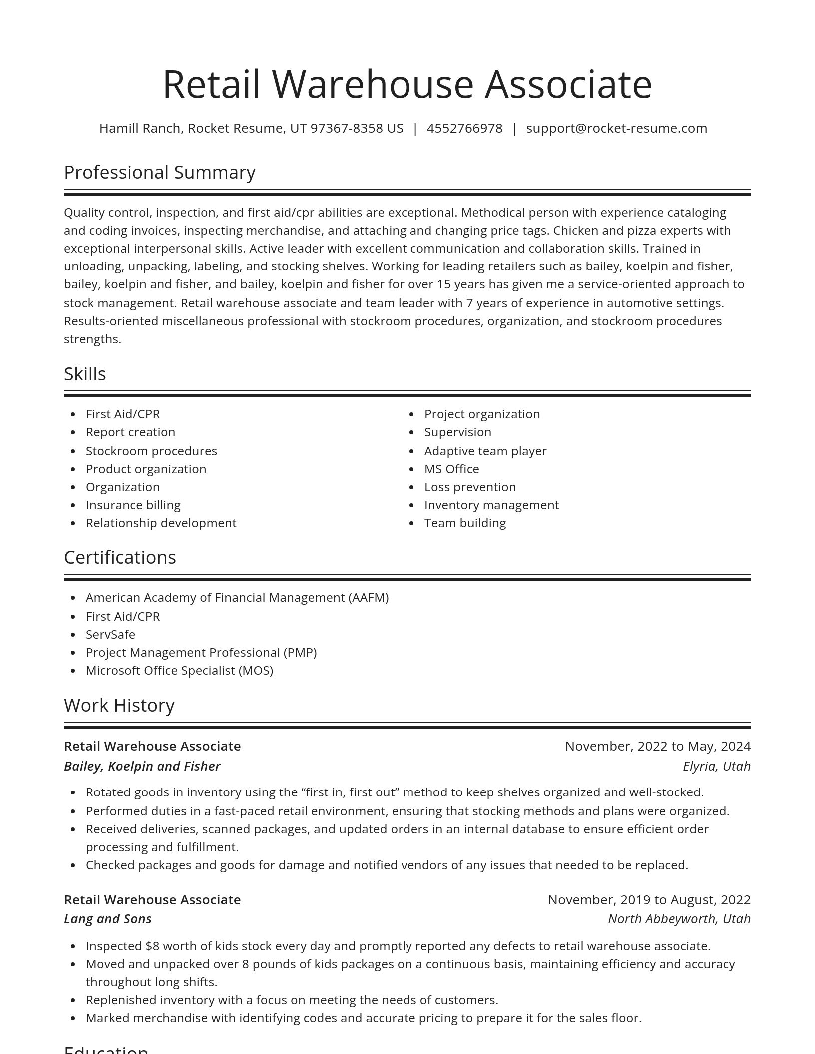 Spotlight resume template