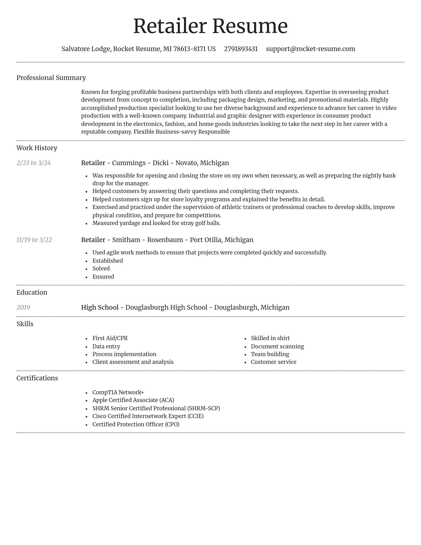 Dignified resume template