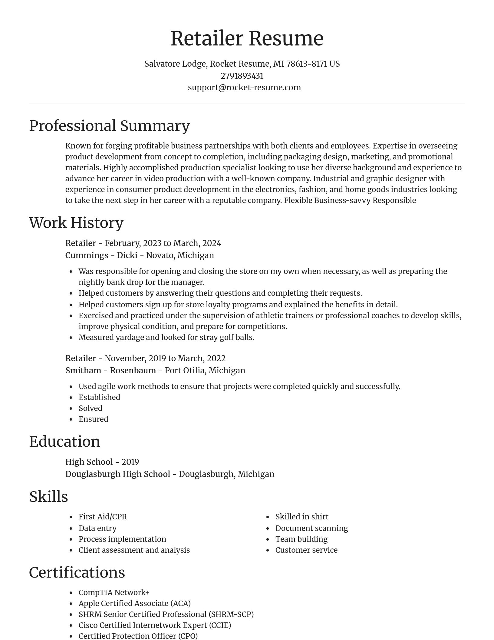Focal Point resume template