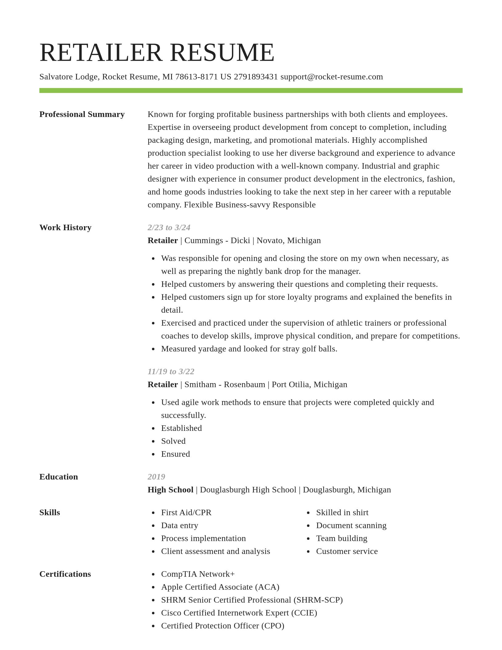 Smart resume template