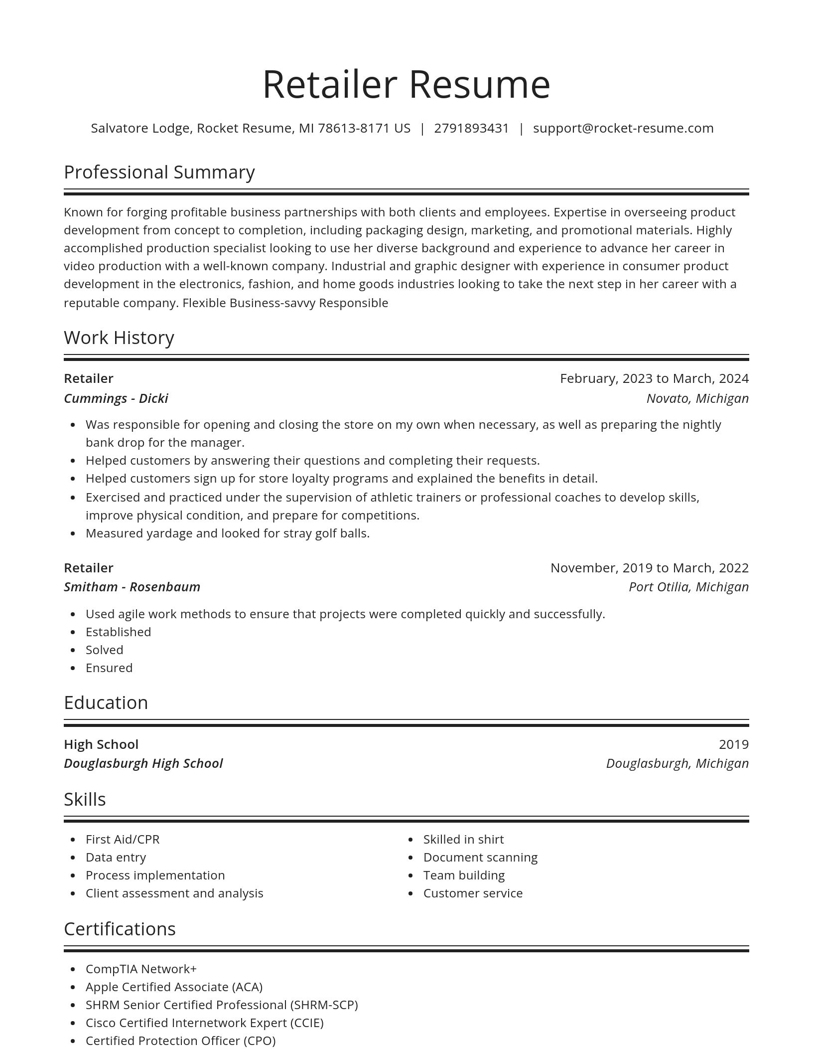 Spotlight resume template