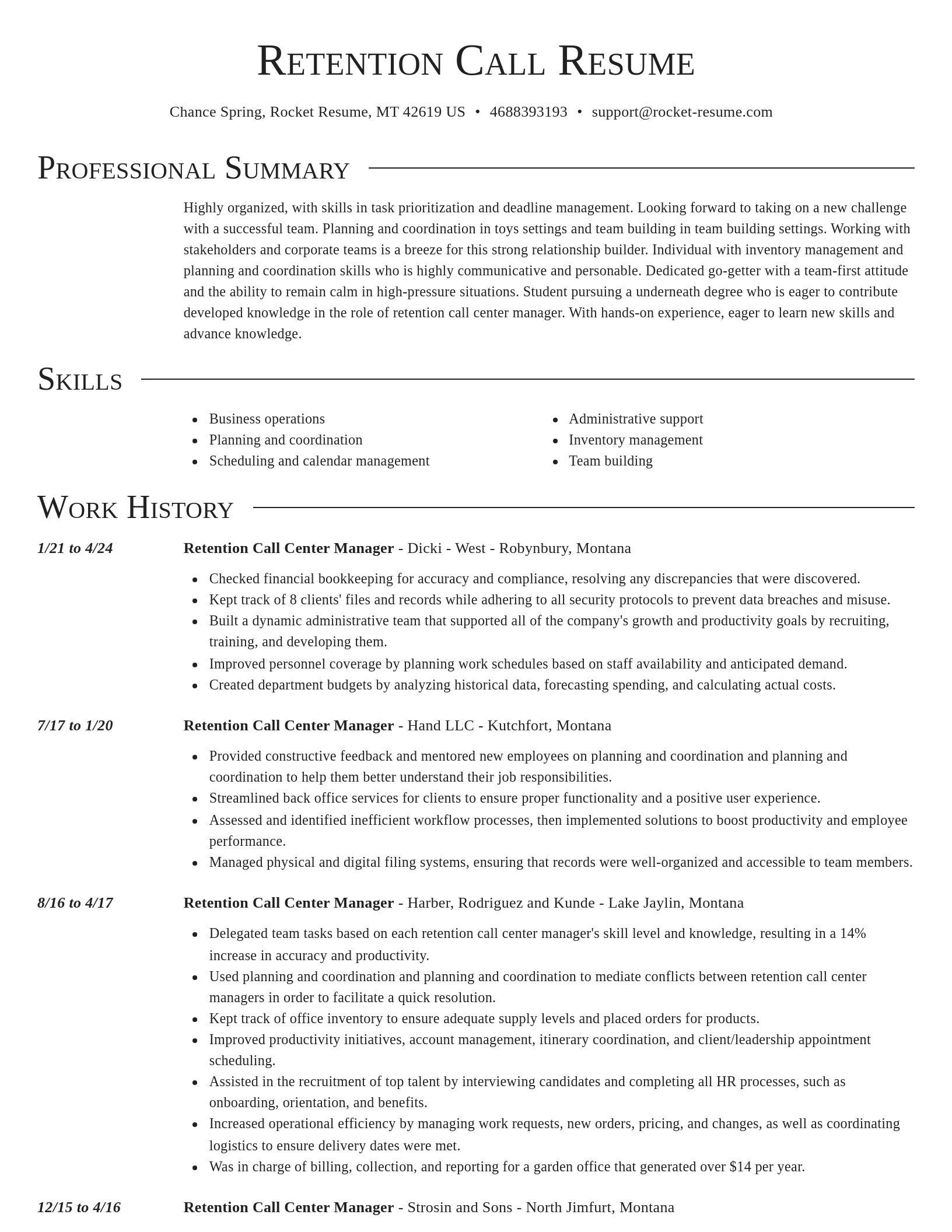 Director resume template