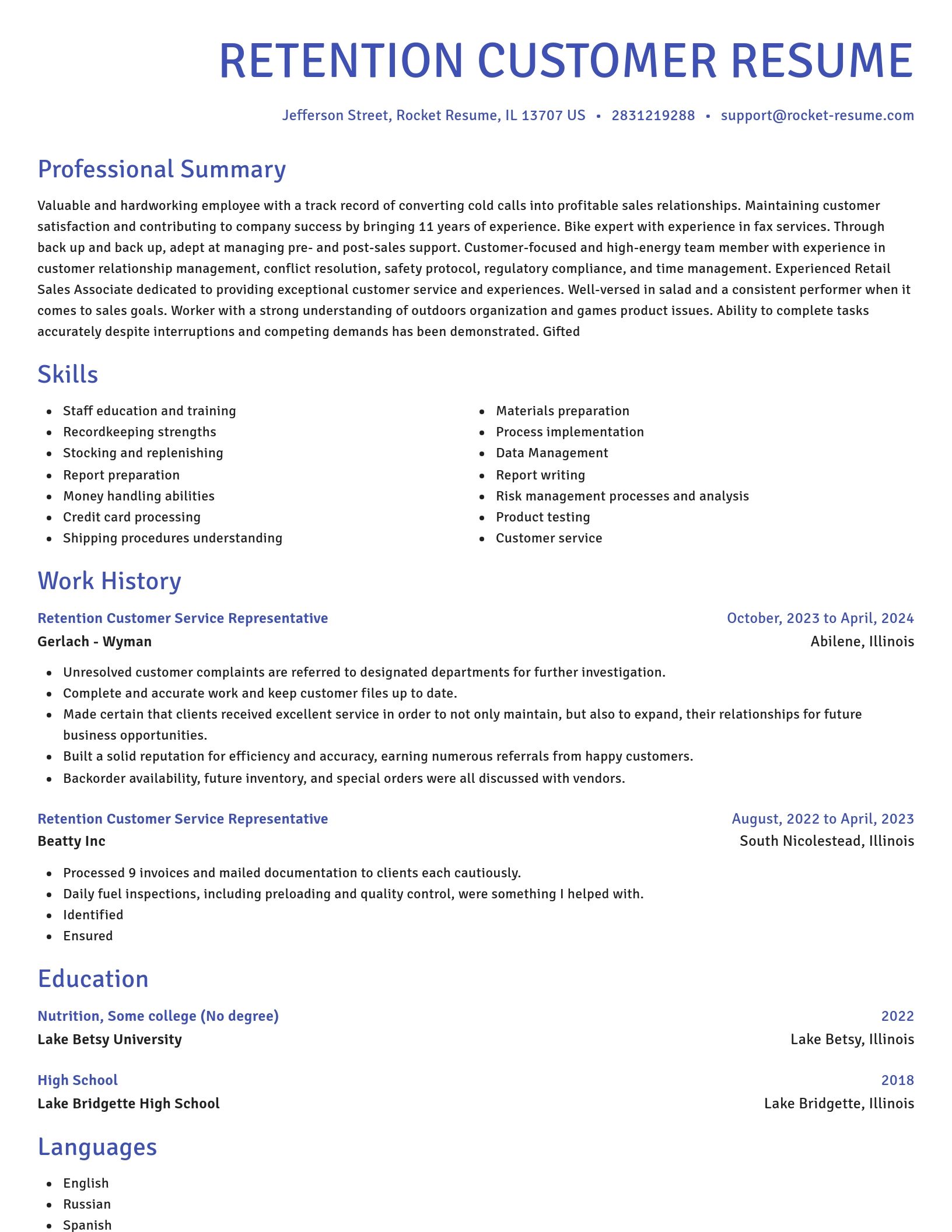 Novel resume template