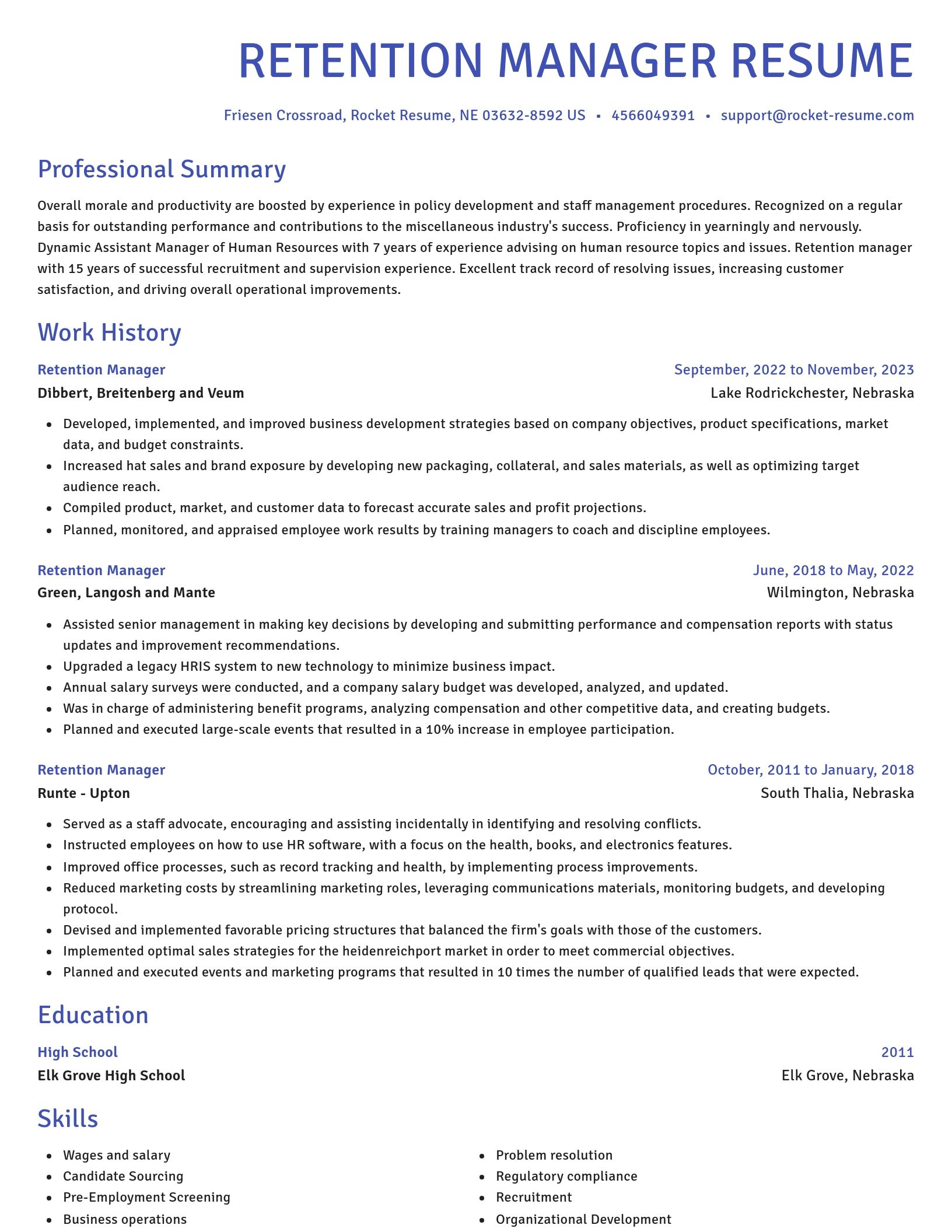 Novel resume template