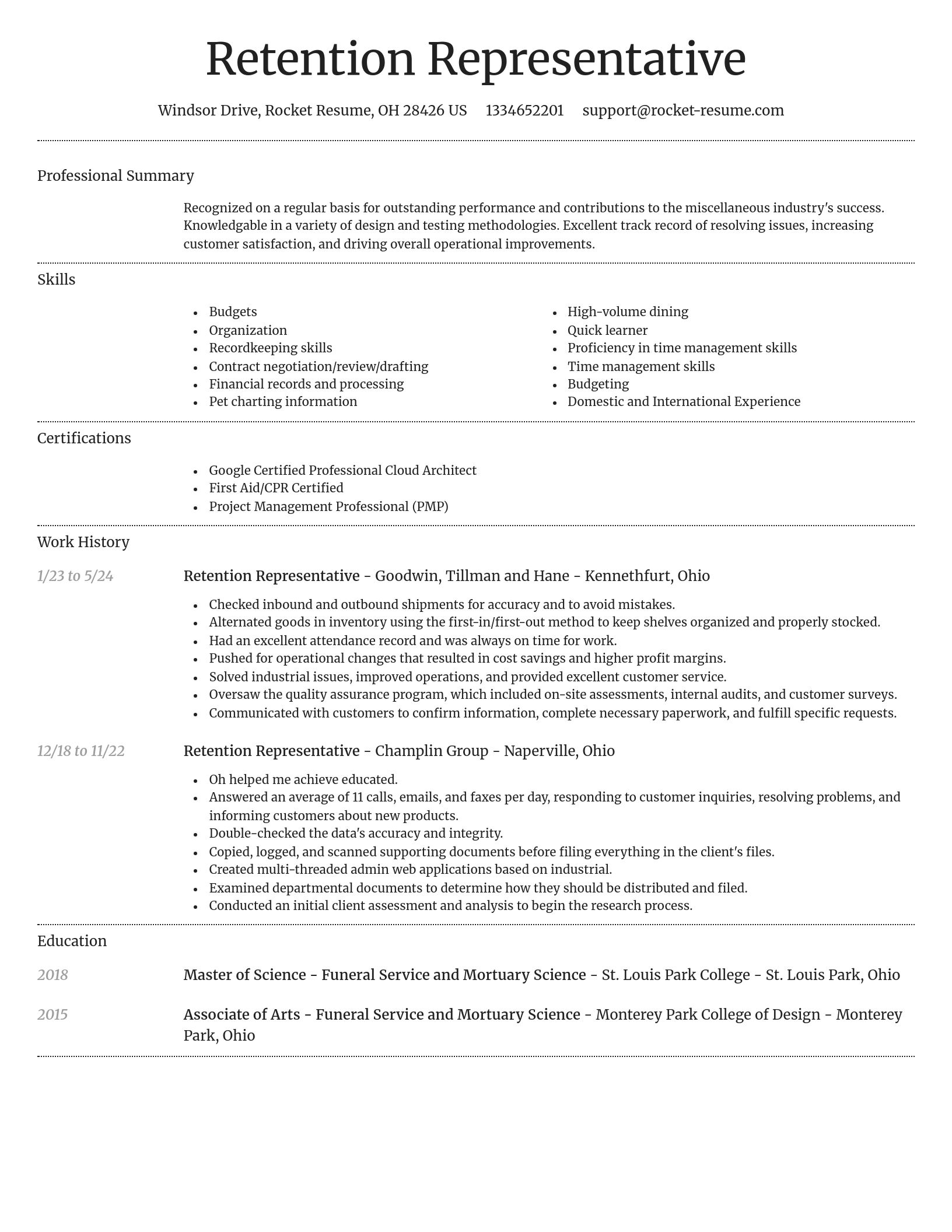 Dignified resume template
