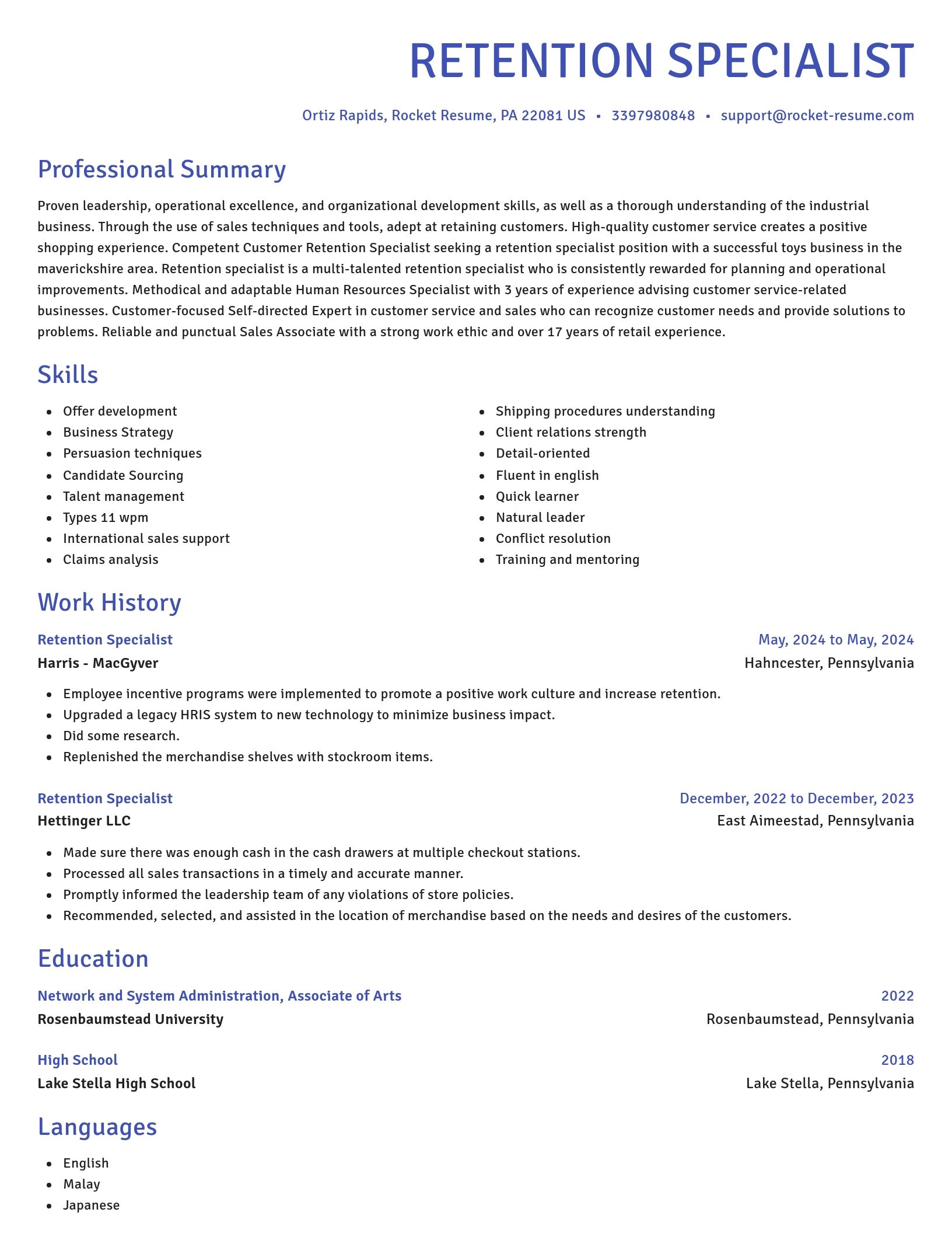 Novel resume template