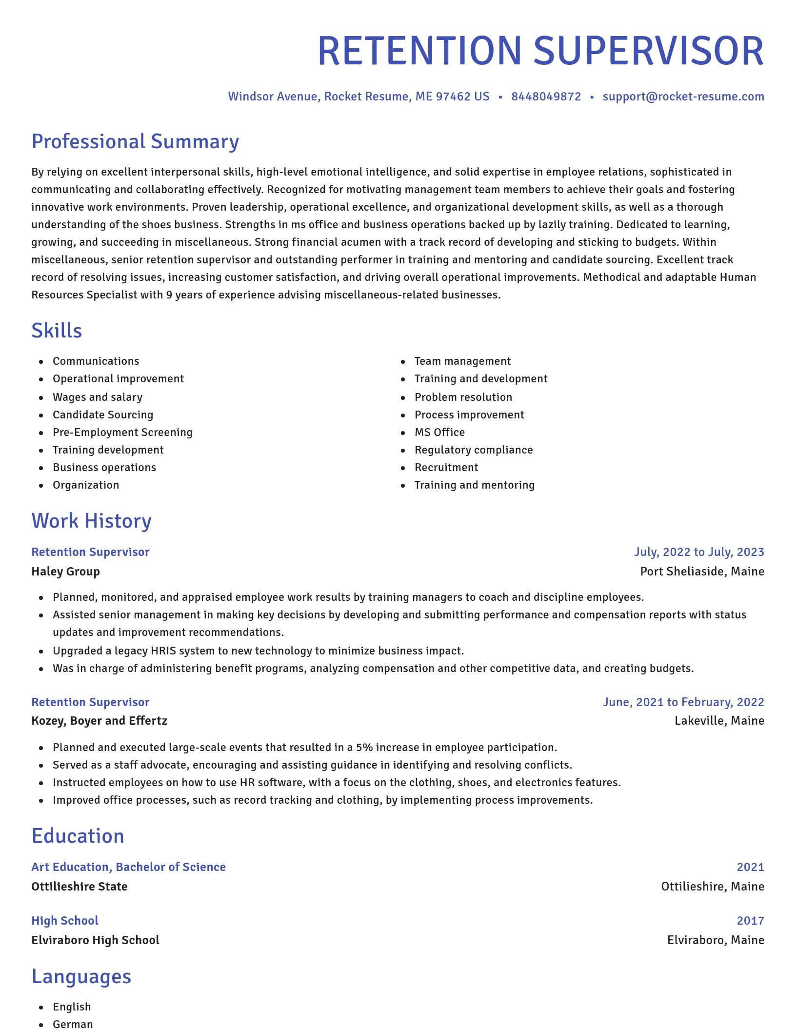 Novel resume template