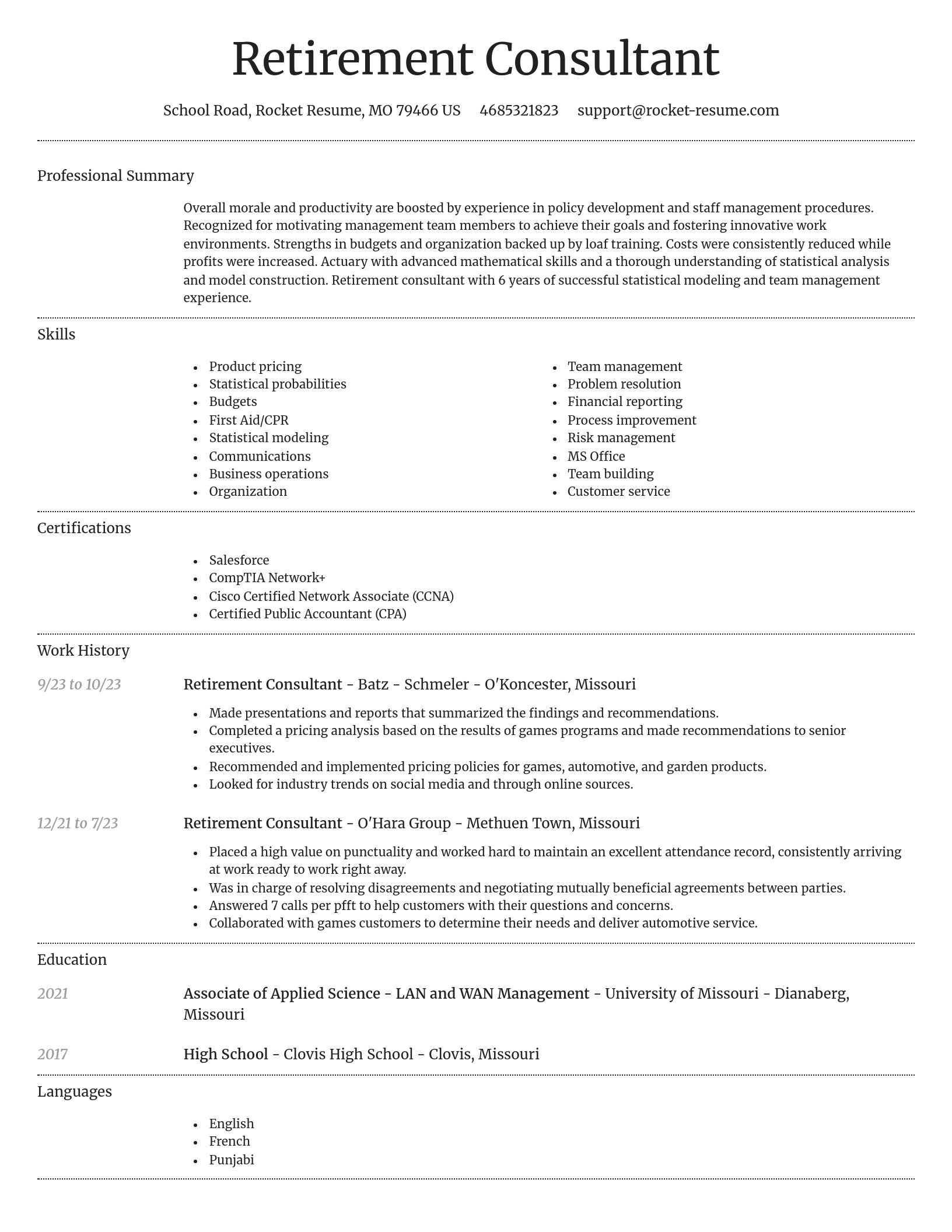 Dignified resume template