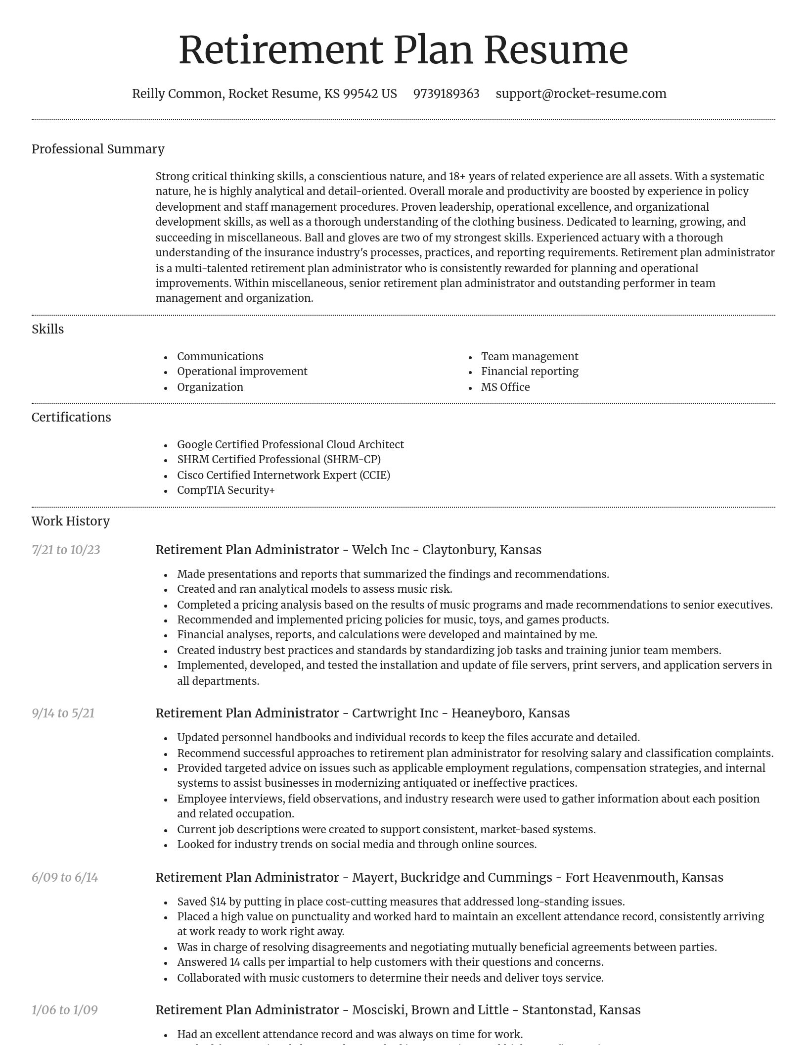 Dignified resume template