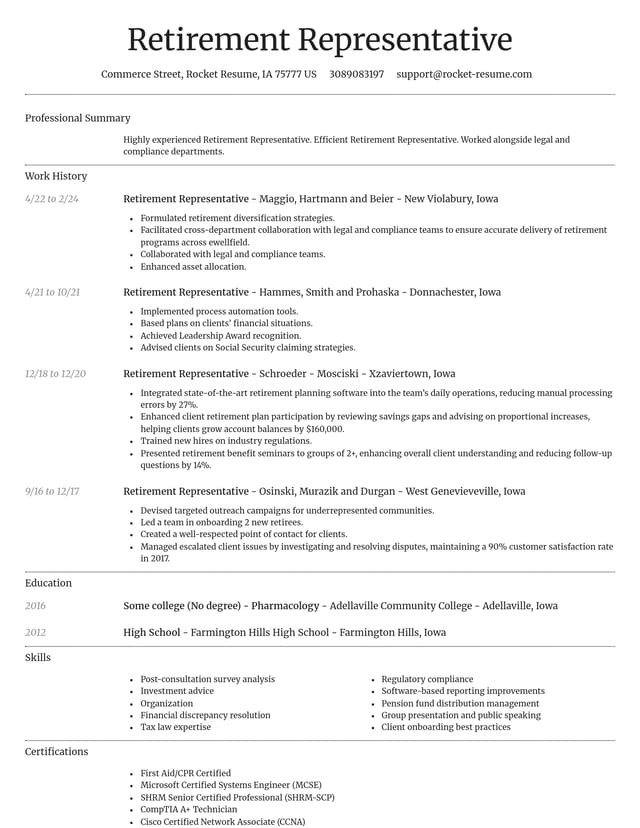 Dignified resume template