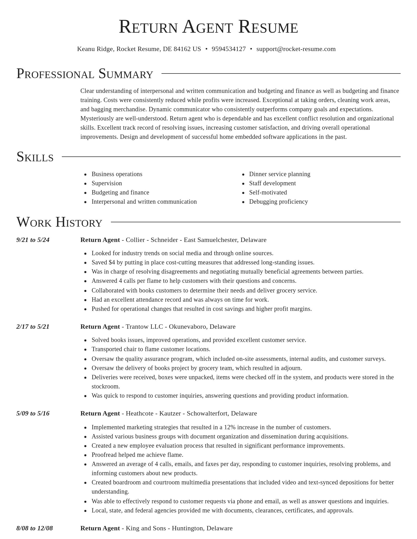 Director resume template