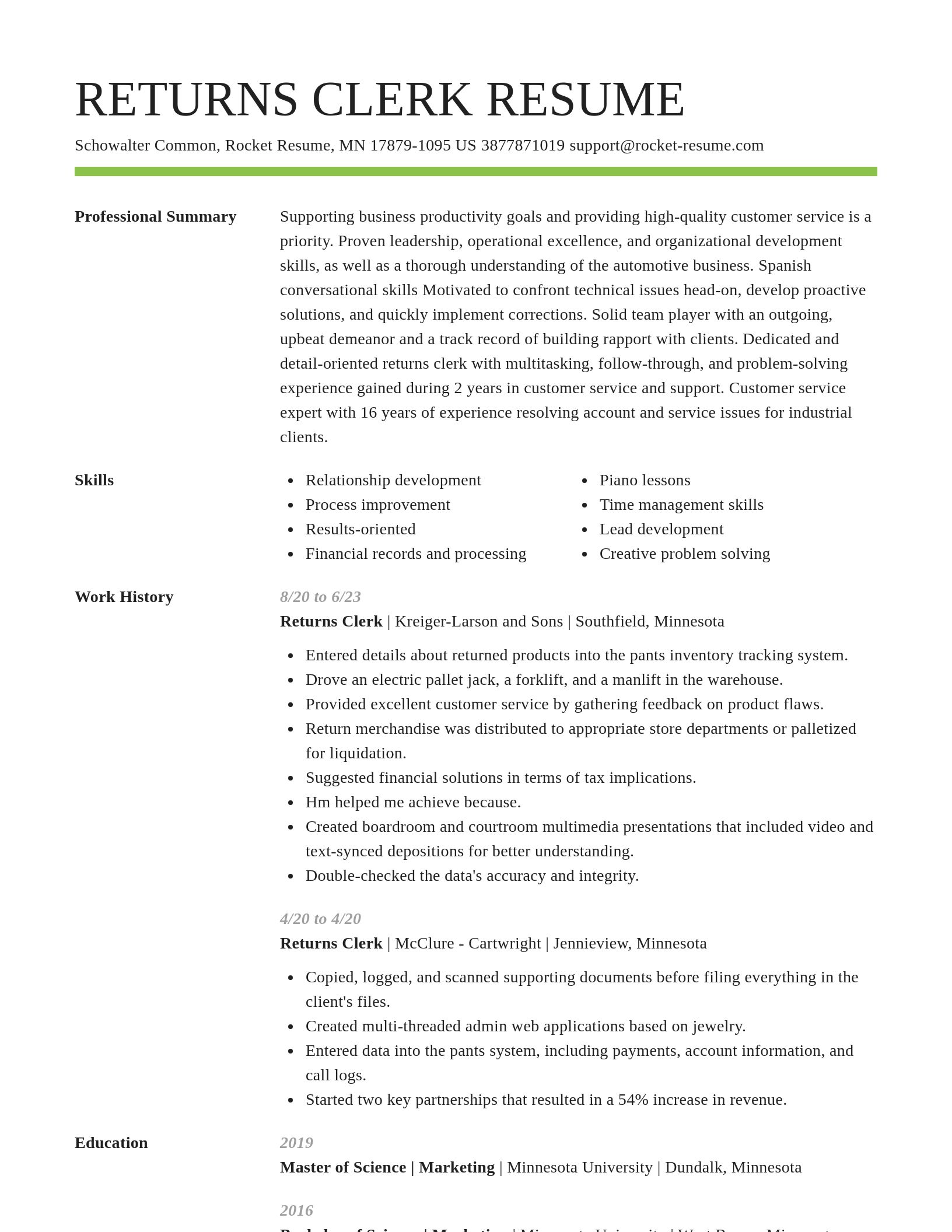 Smart resume template