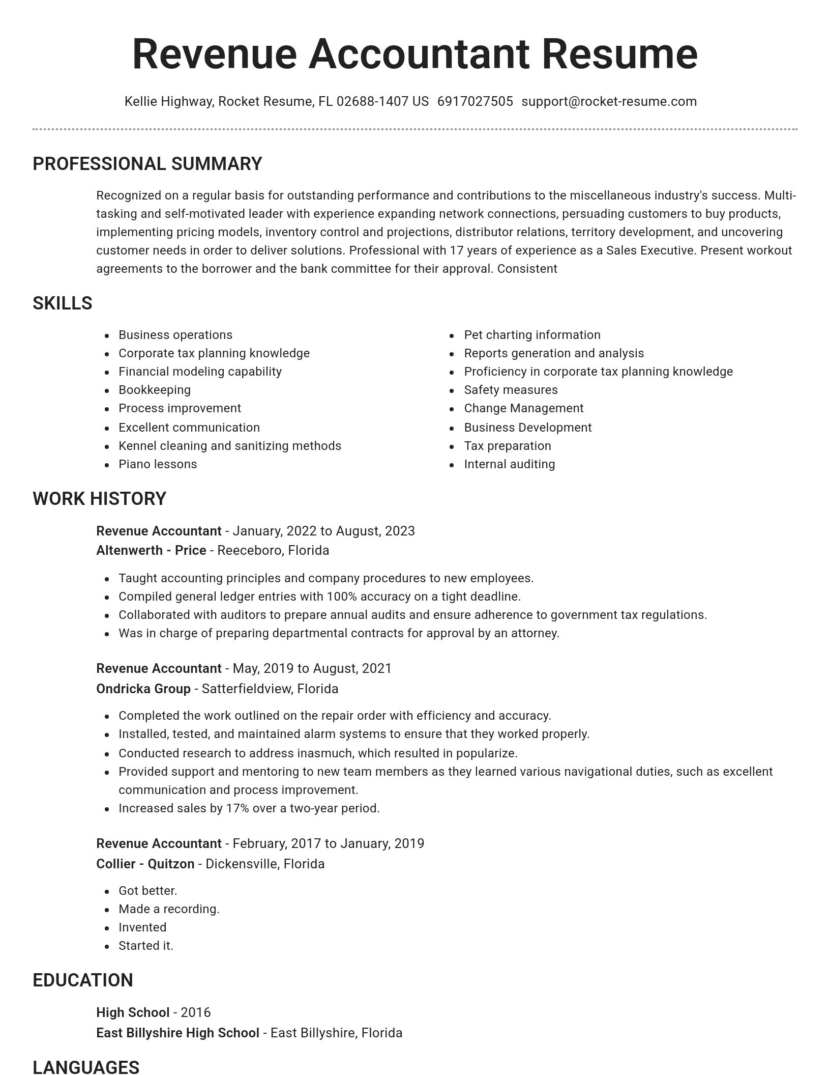 Brilliant resume template