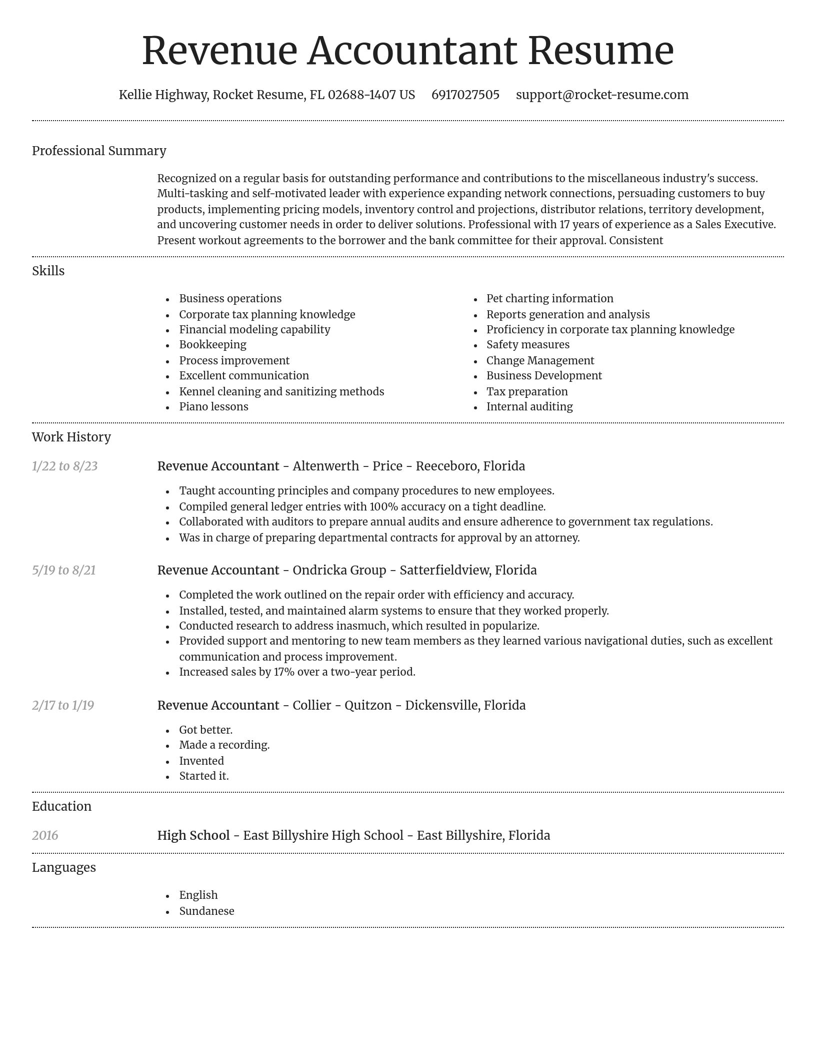 Dignified resume template